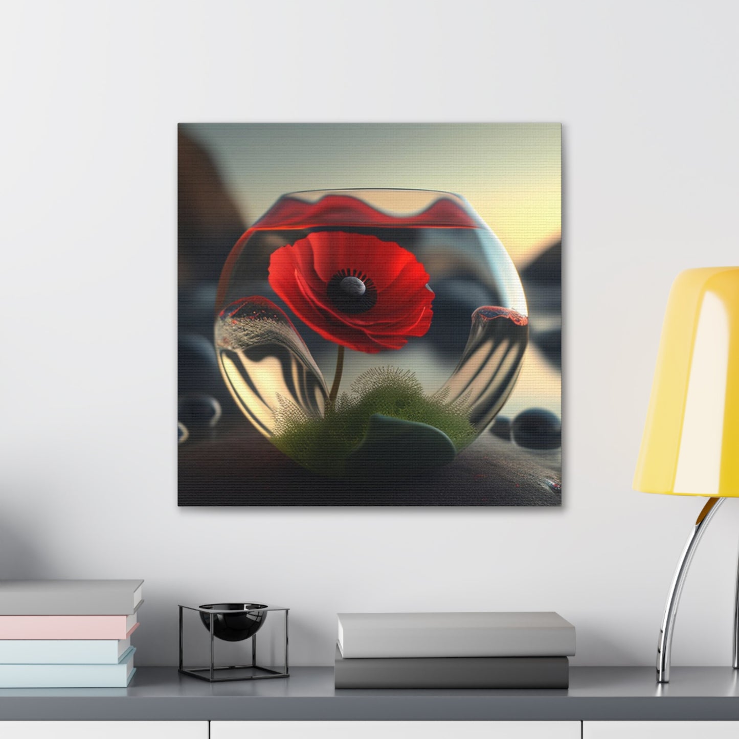 Canvas Gallery Wraps Red Anemone in a Vase 3