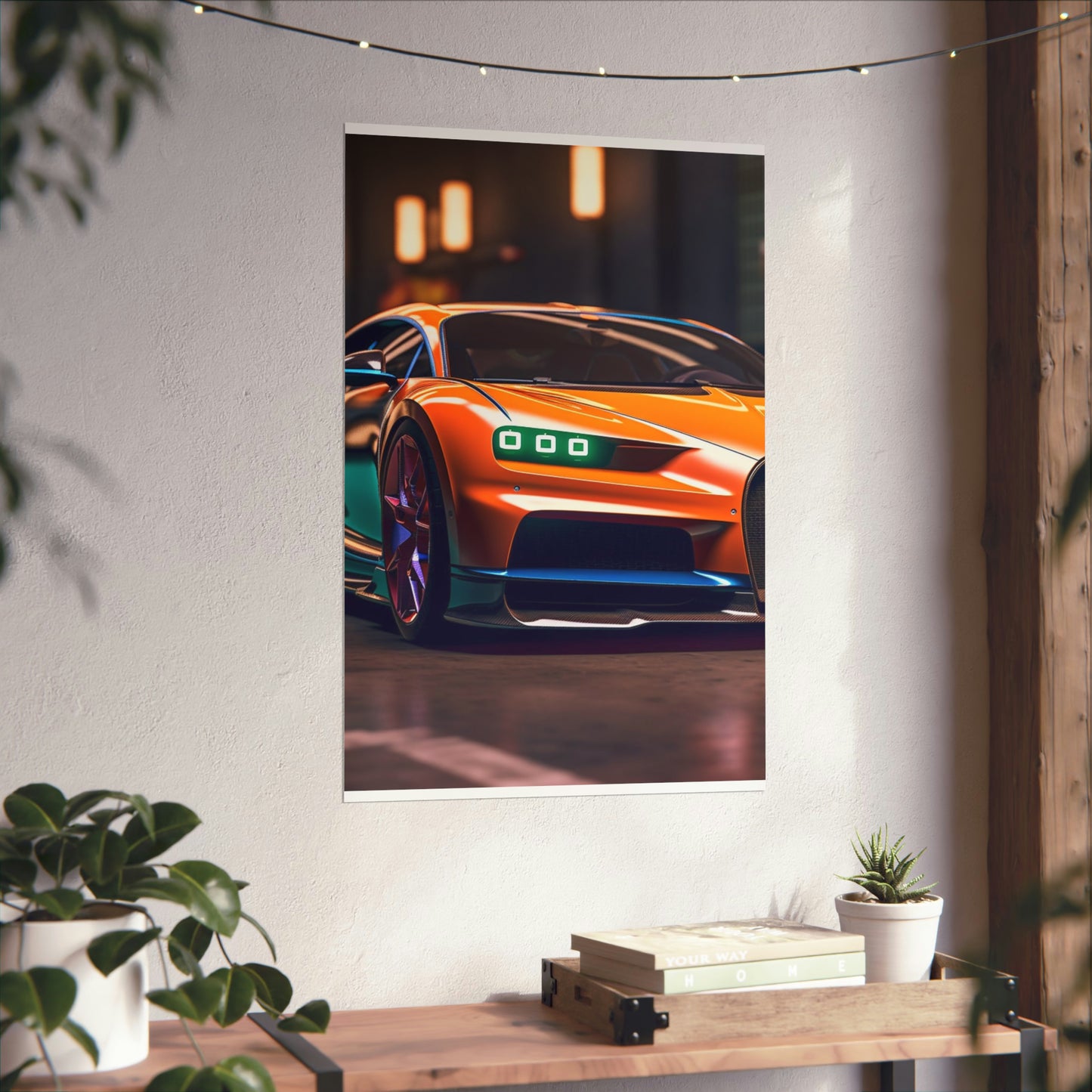 Premium Matte Vertical Posters Hyper Bugatti Neon Chiron 1