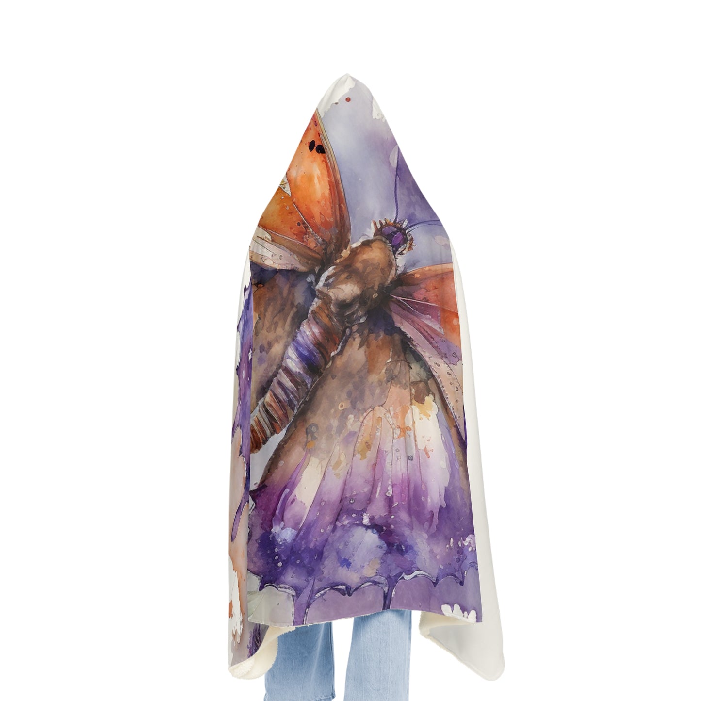 Snuggle Hooded Blanket MerlinRose Watercolor Butterfly 1