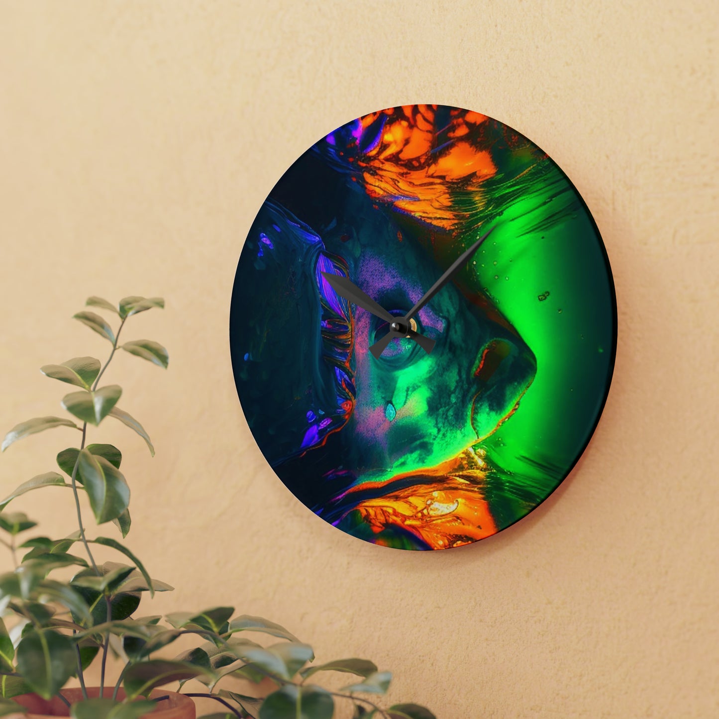 Acrylic Wall Clock Florescent Glow 1