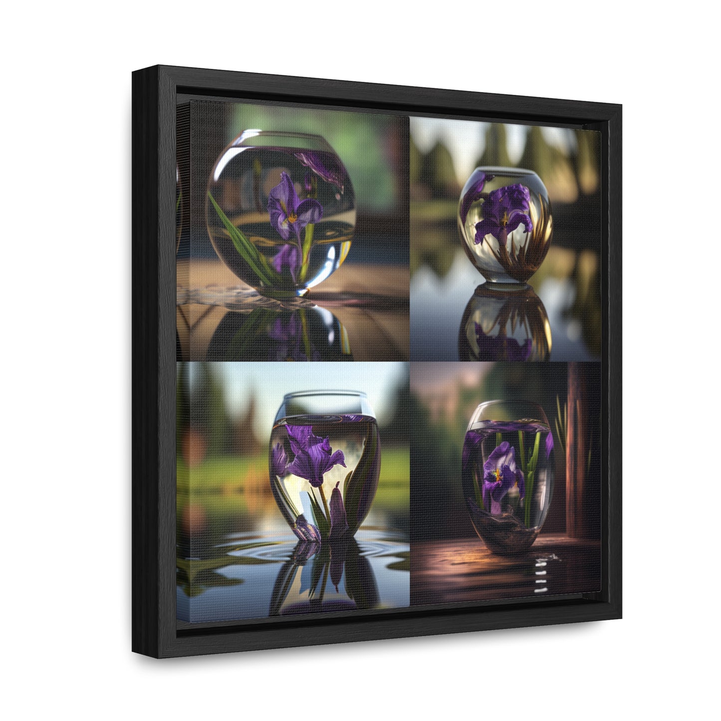 Gallery Canvas Wraps, Square Frame Purple Iris in a vase 5