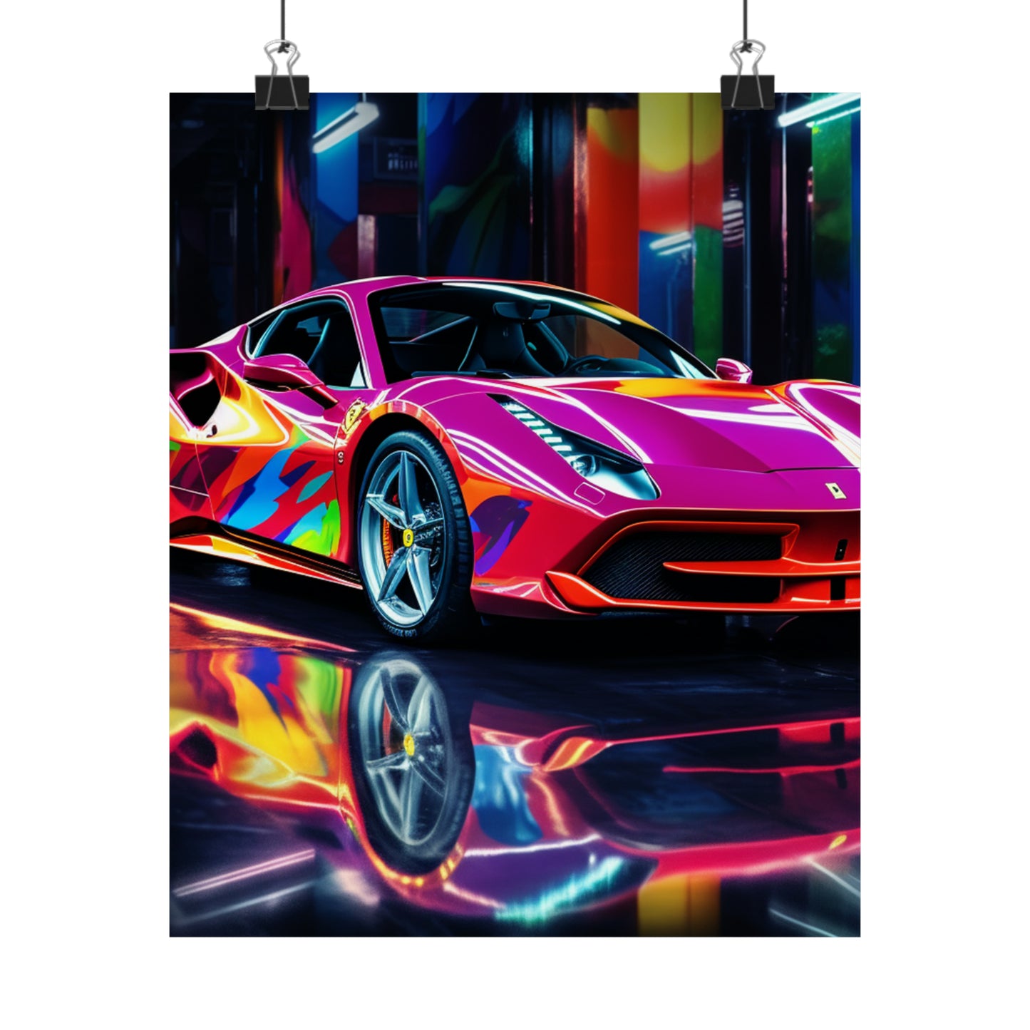 Premium Matte Vertical Posters Pink Macro Ferrari 1