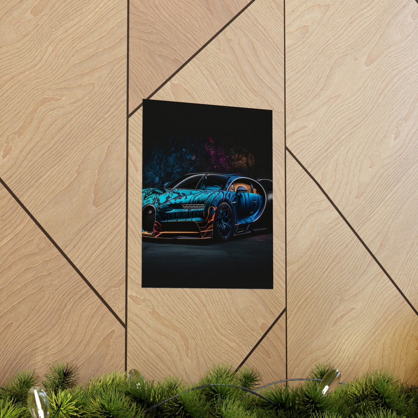 Premium Matte Vertical Posters Bugatti Blue 3