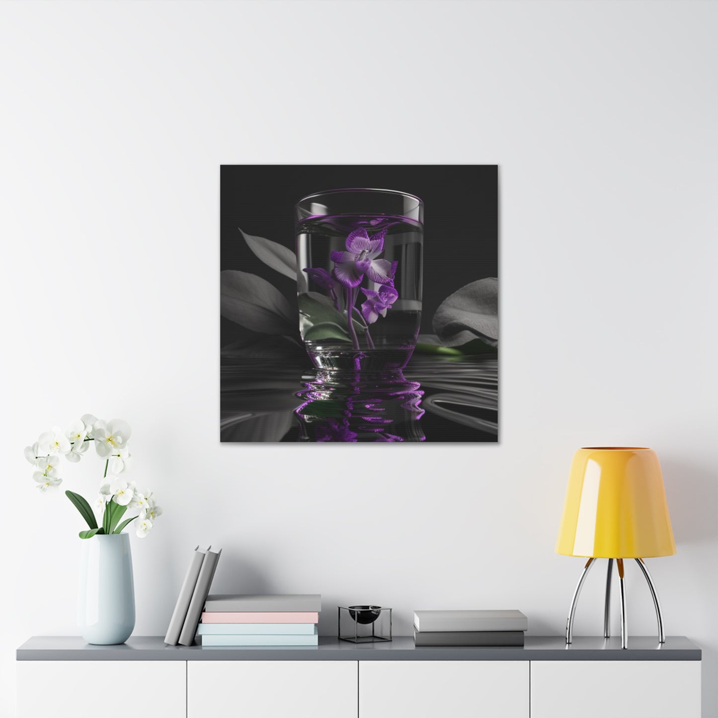 Canvas Gallery Wraps Purple Orchid Glass vase 1