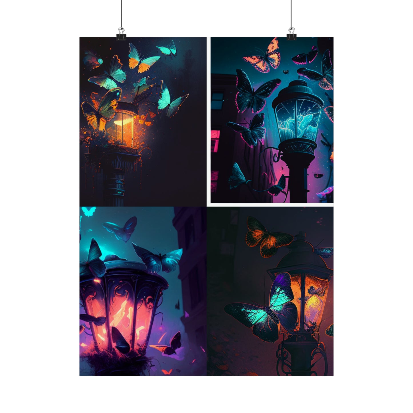 Premium Matte Vertical Posters Street Light Butterfly 5