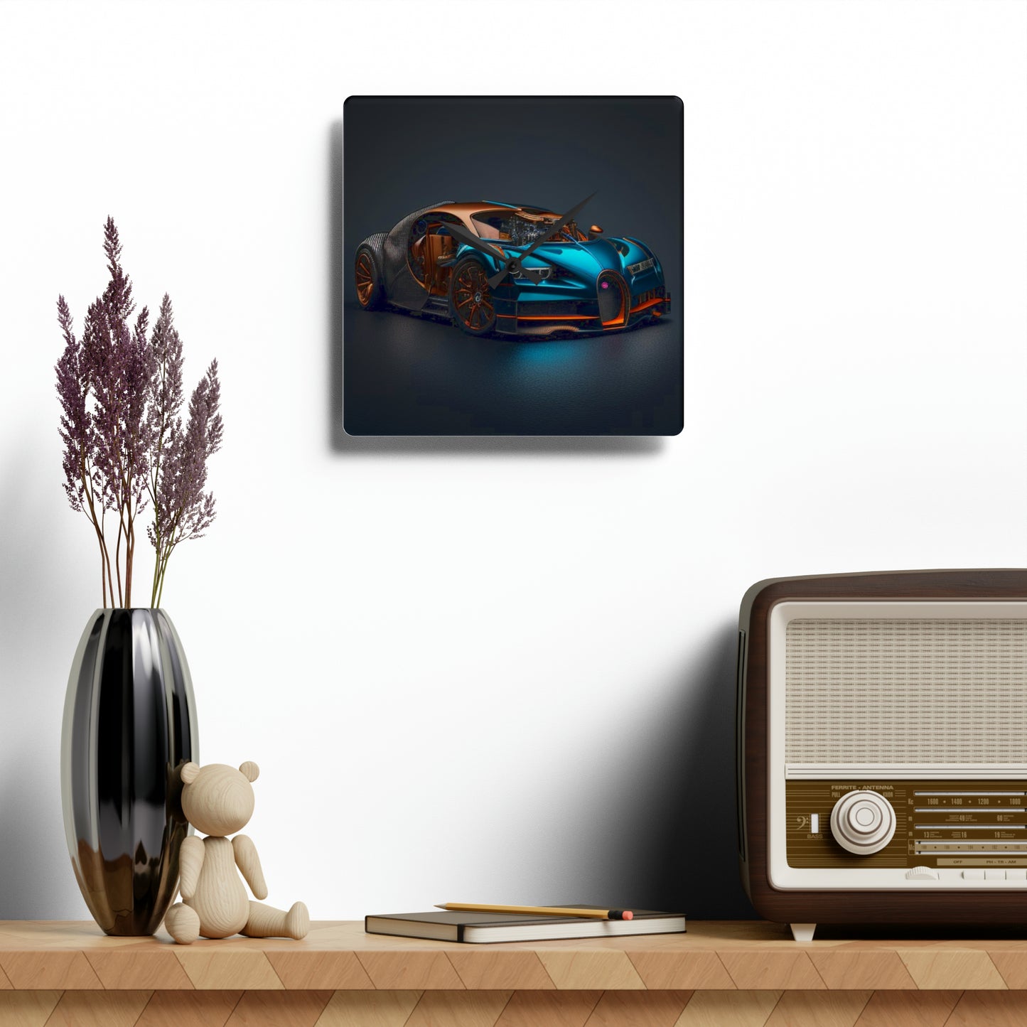 Acrylic Wall Clock Bugatti Blue 4