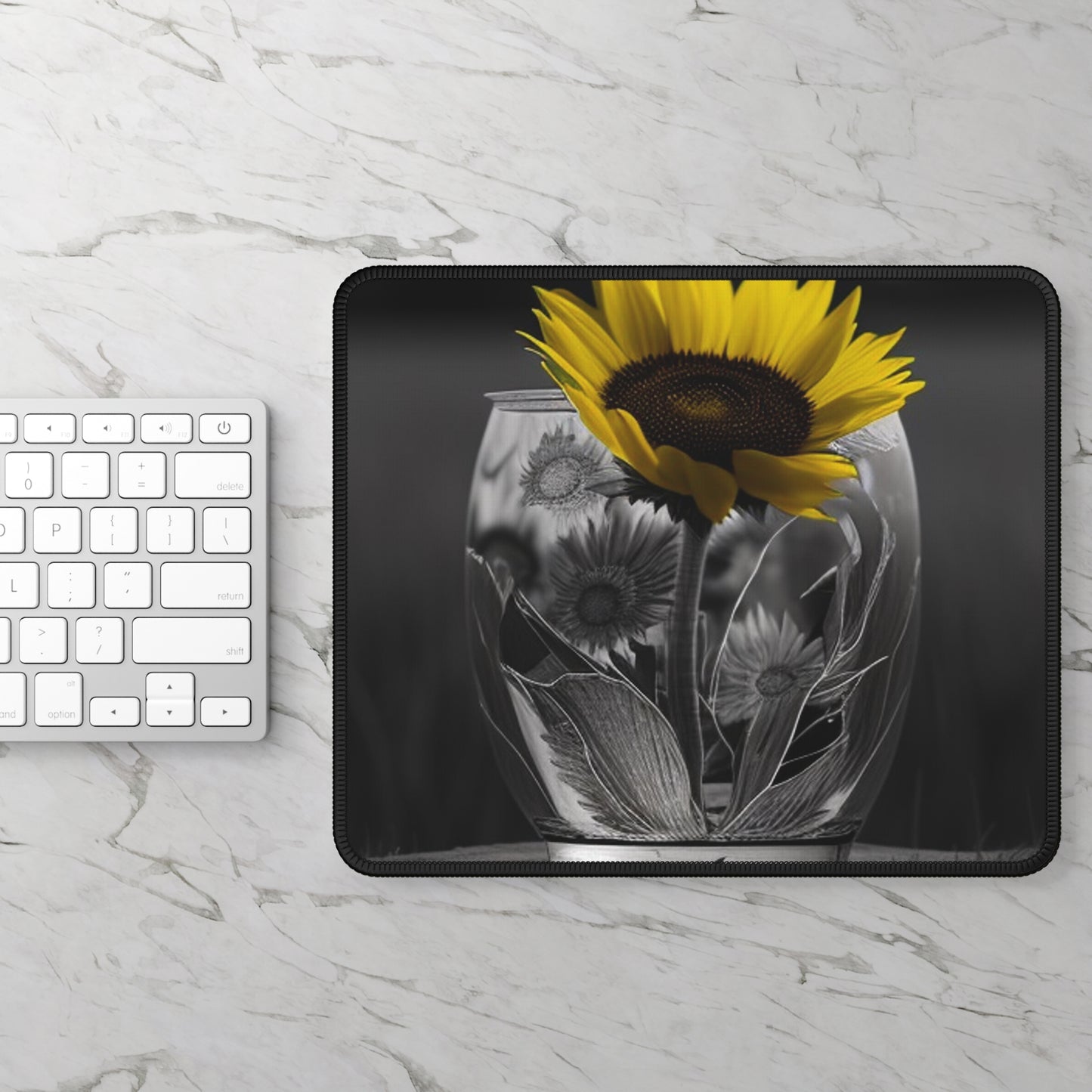 Gaming Mouse Pad  Yellw Sunflower in a vase 1