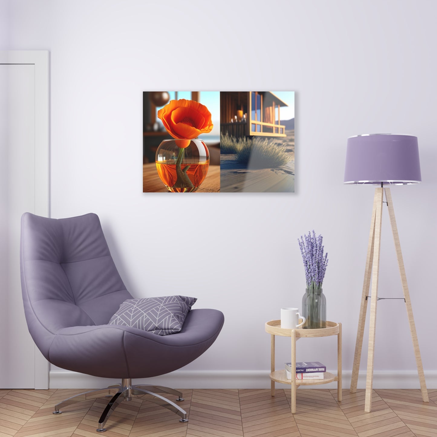 Acrylic Prints Poppy in a Glass Vase 3