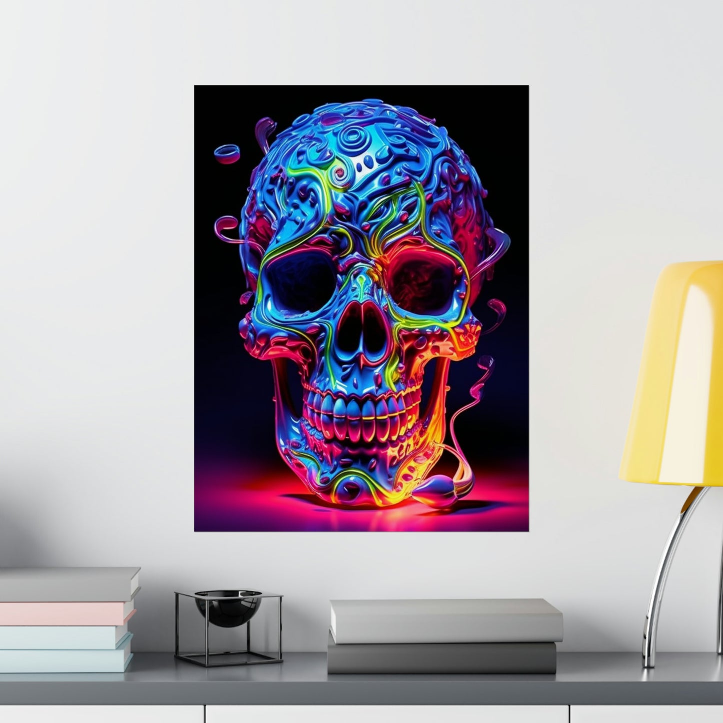 Premium Matte Vertical Posters Macro Skull Color 3