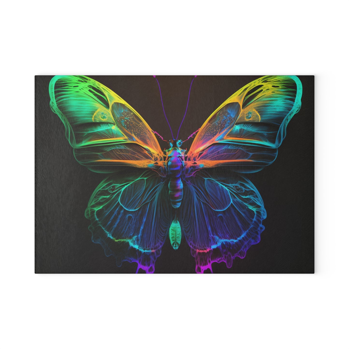 Glass Cutting Board Raw Hyper Color Butterfly 3