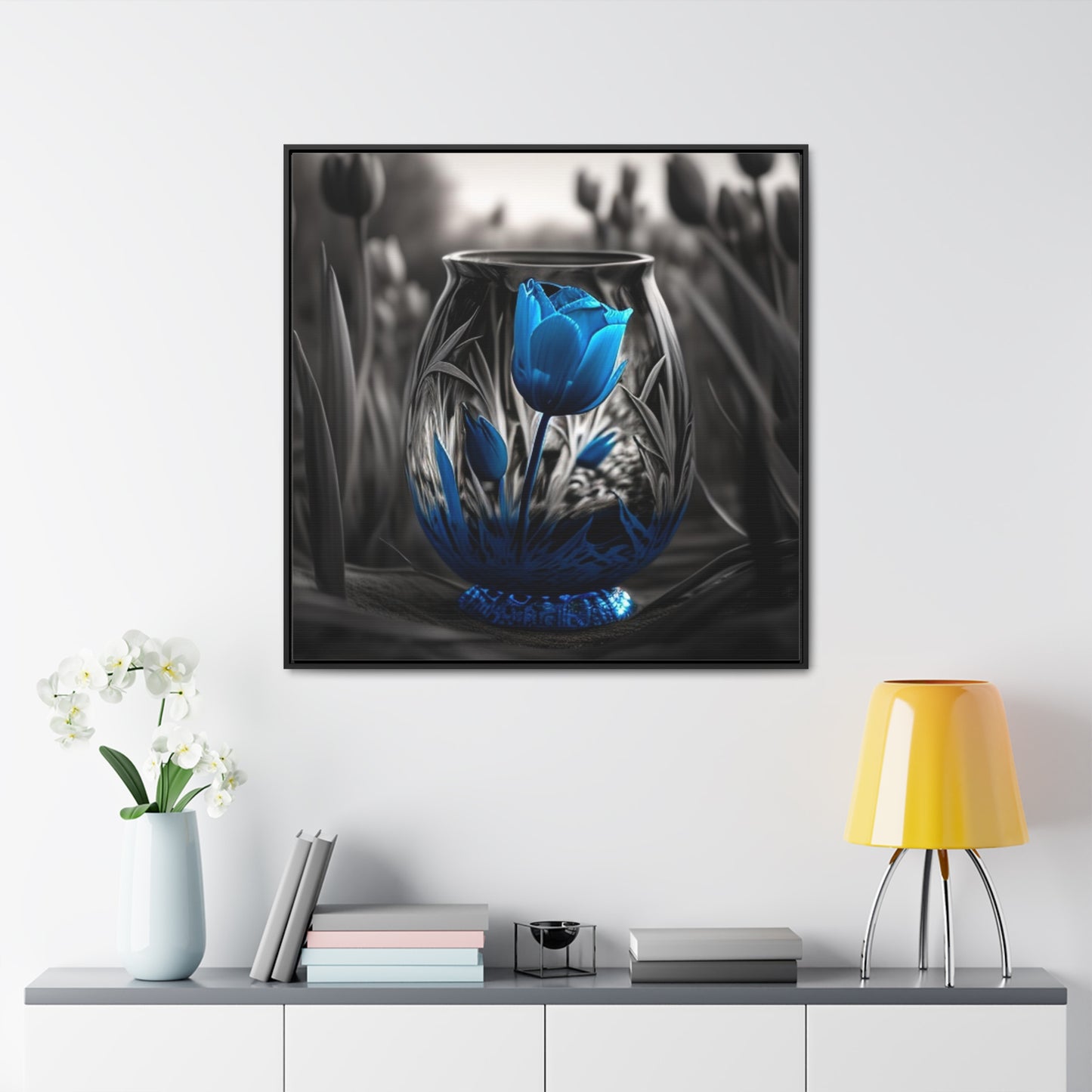 Gallery Canvas Wraps, Square Frame Tulip Blue 3