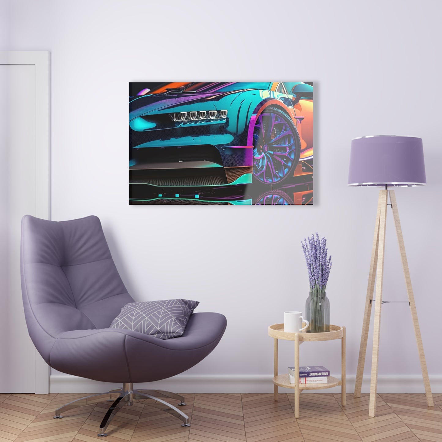 Acrylic Prints Bugatti Neon Chiron 1