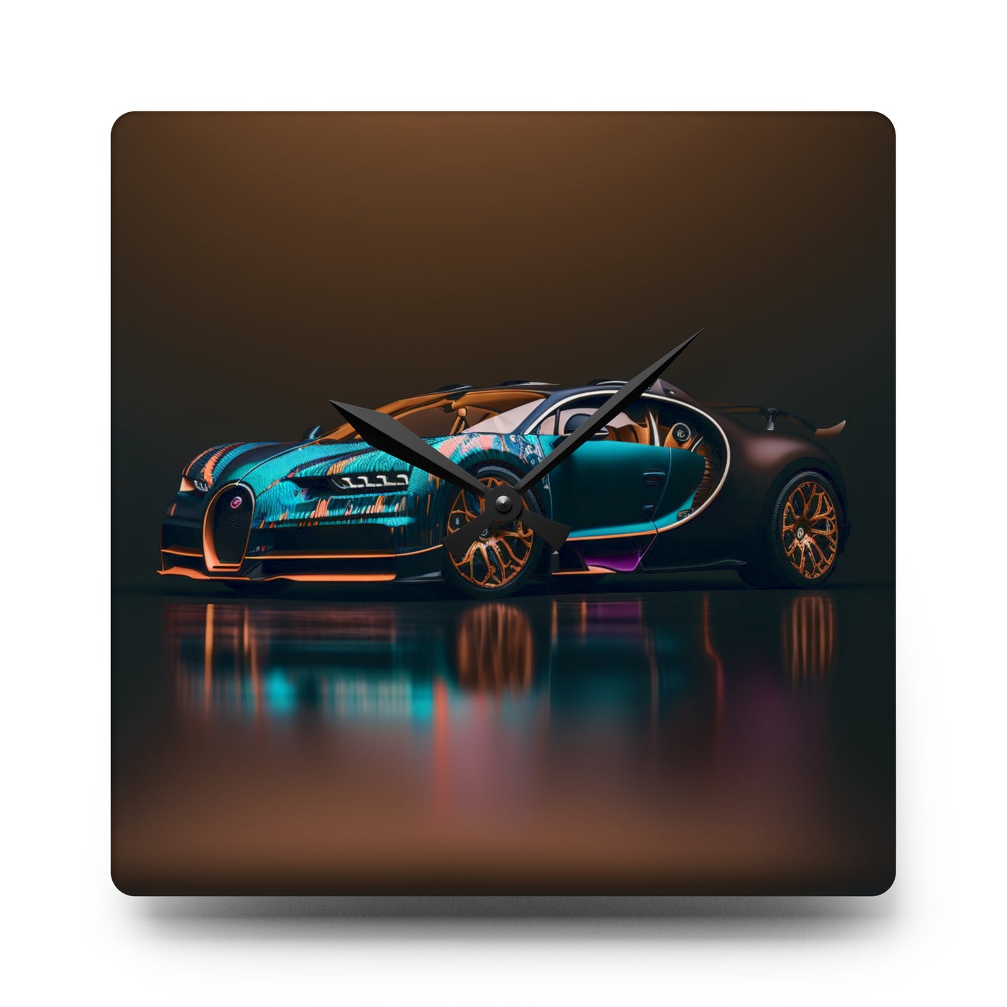 Acrylic Wall Clock Bugatti Blue 2