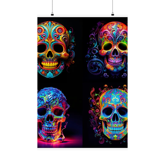 Premium Matte Vertical Posters Macro Skull Color 5