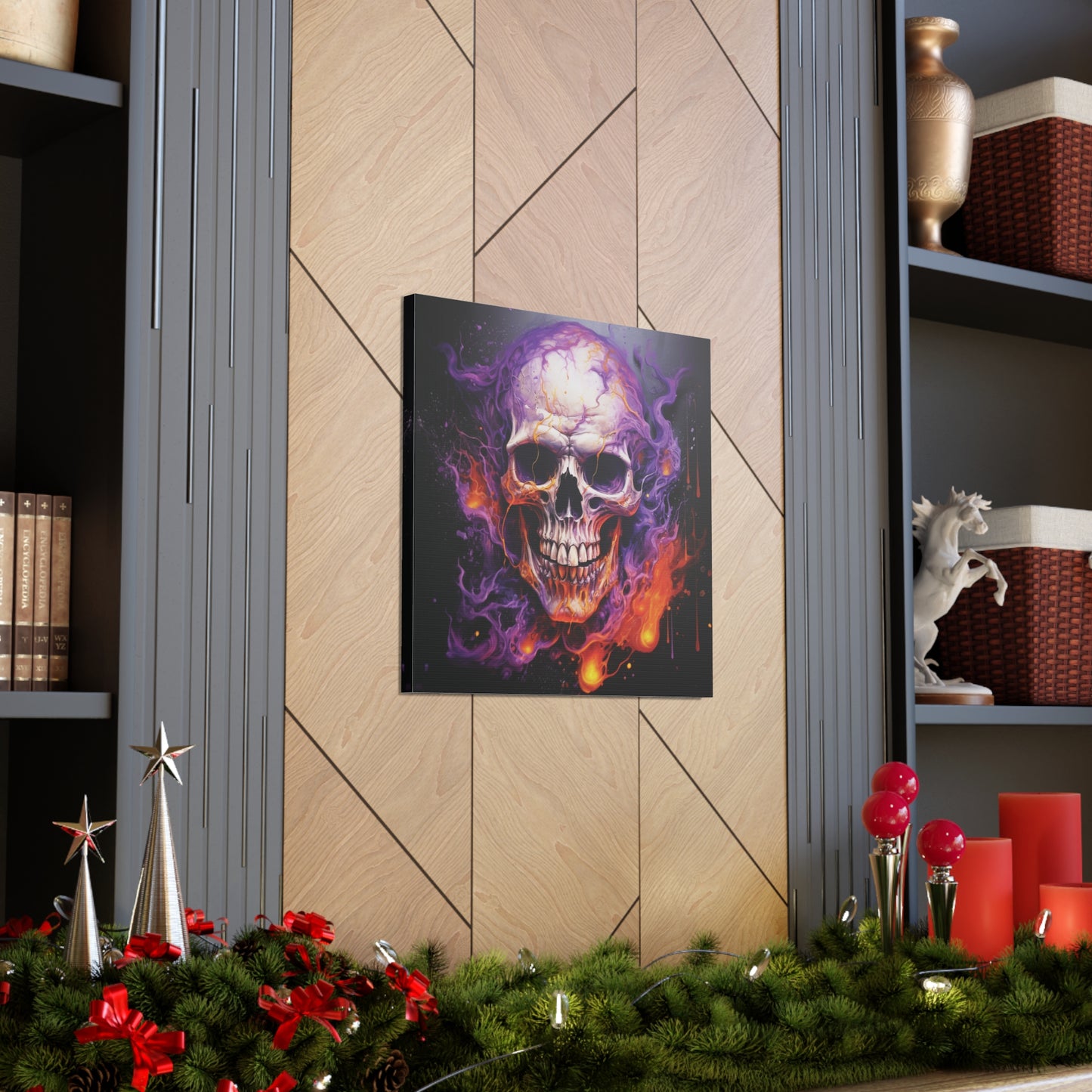 Canvas Gallery Wraps Skull Flames 2