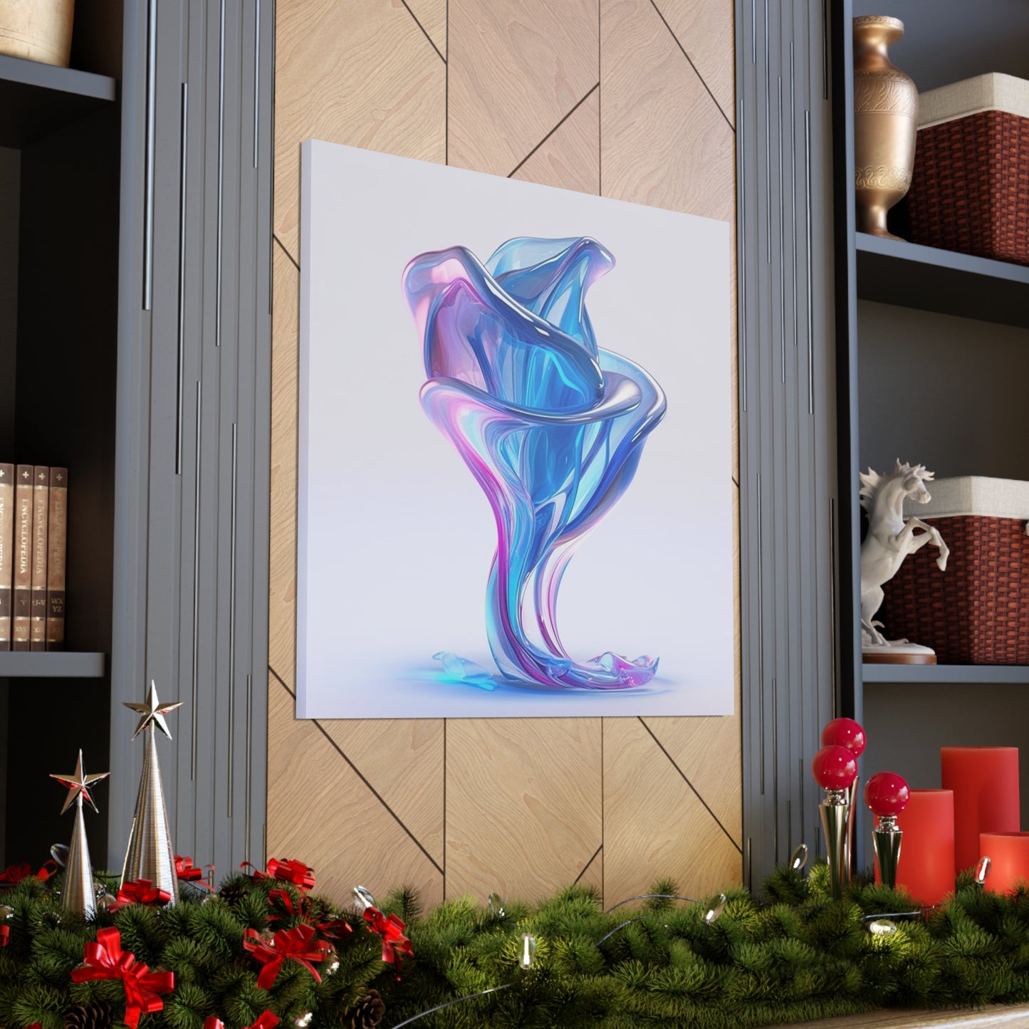 Canvas Gallery Wraps Pink & Blue Tulip Rose 2