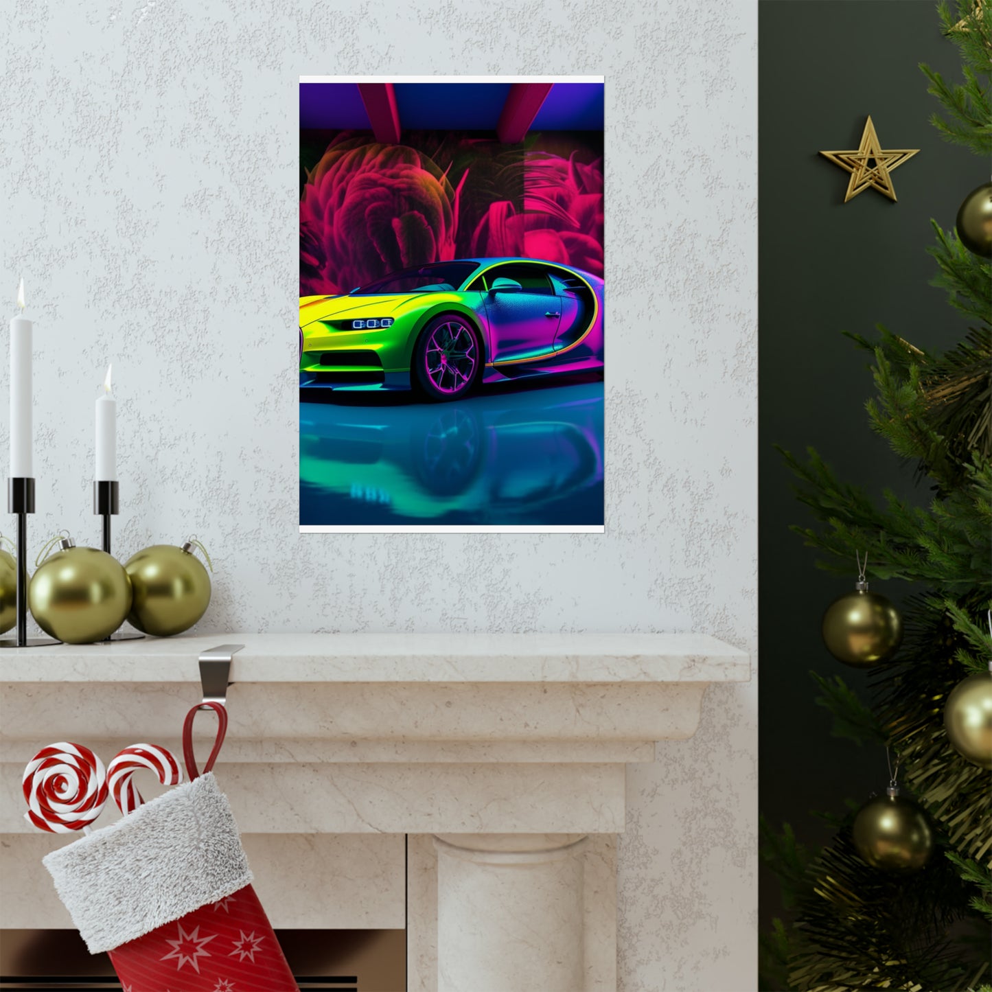 Premium Matte Vertical Posters Florescent Bugatti Flair 1