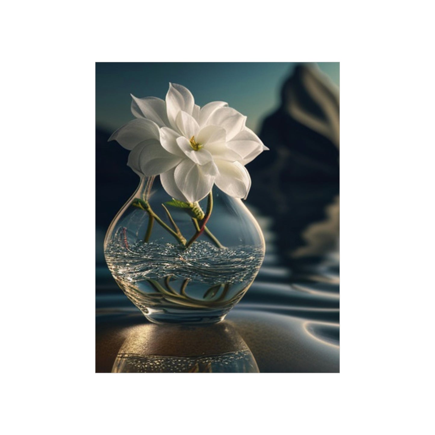 Premium Matte Vertical Posters Jasmine glass vase 4