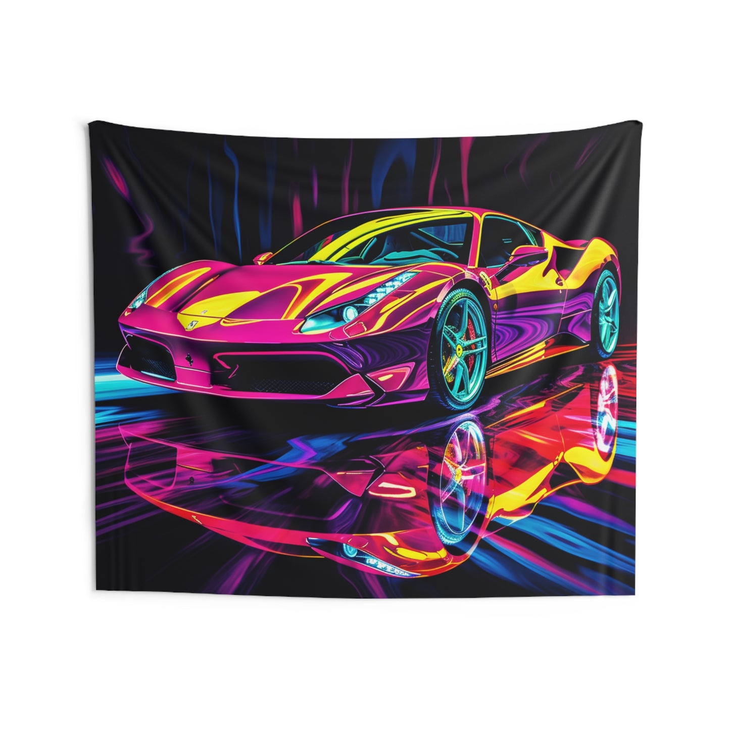 Indoor Wall Tapestries Pink Ferrari Macro 2