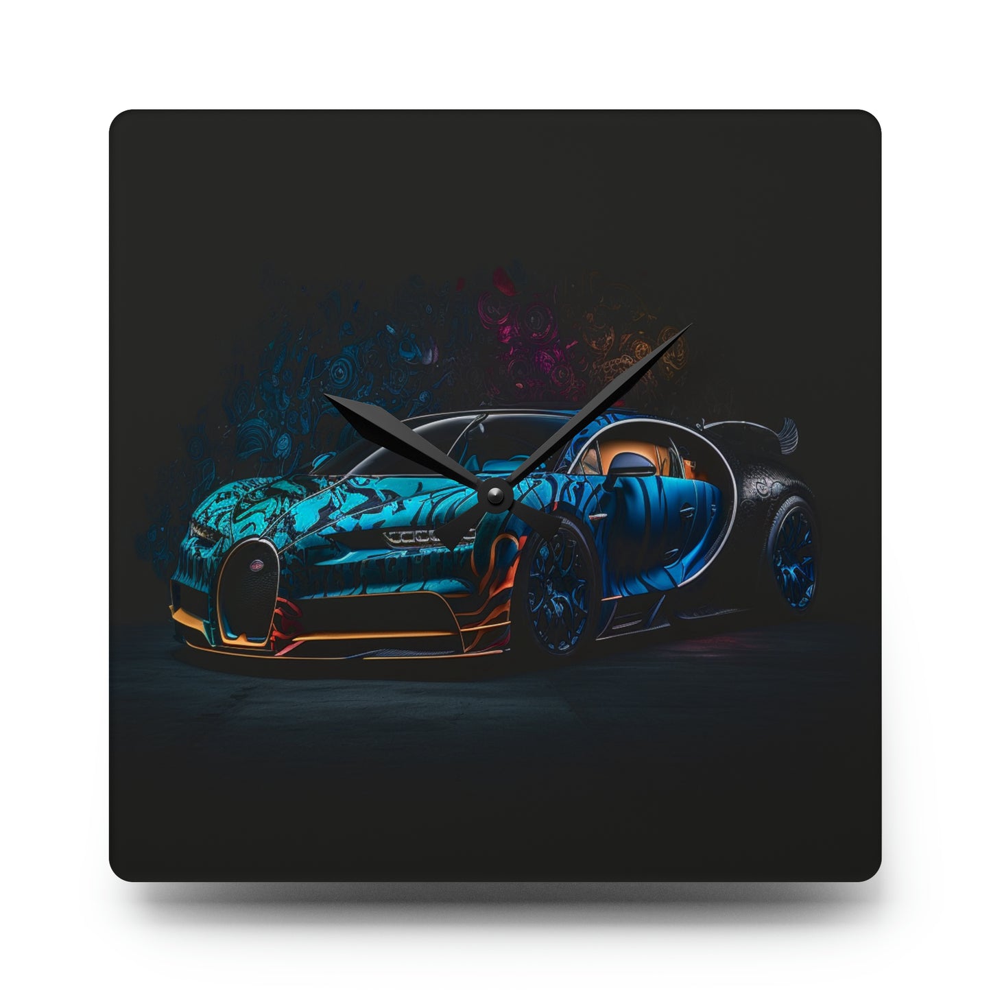 Acrylic Wall Clock Bugatti Blue 3