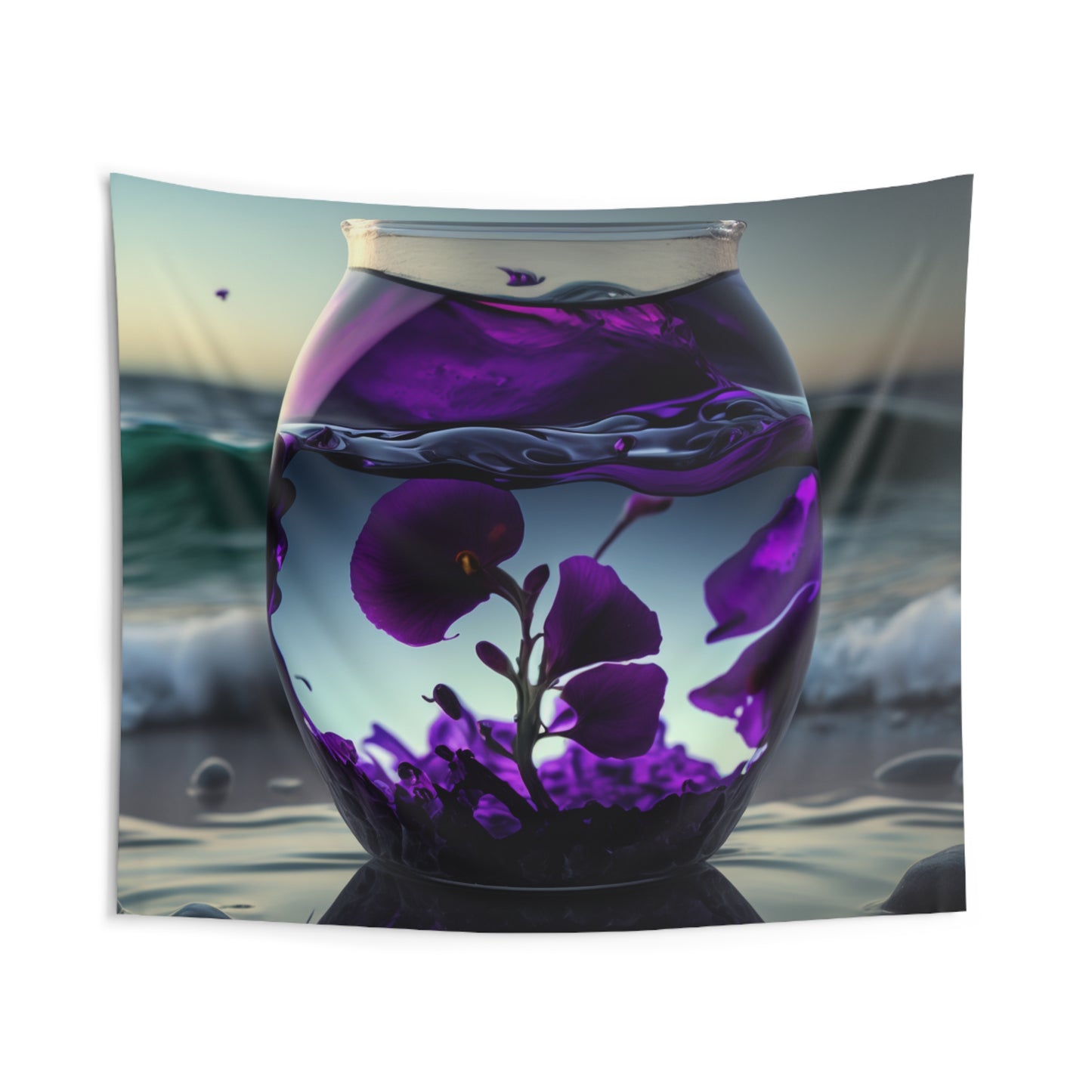 Indoor Wall Tapestries Purple Sweet pea in a vase 4