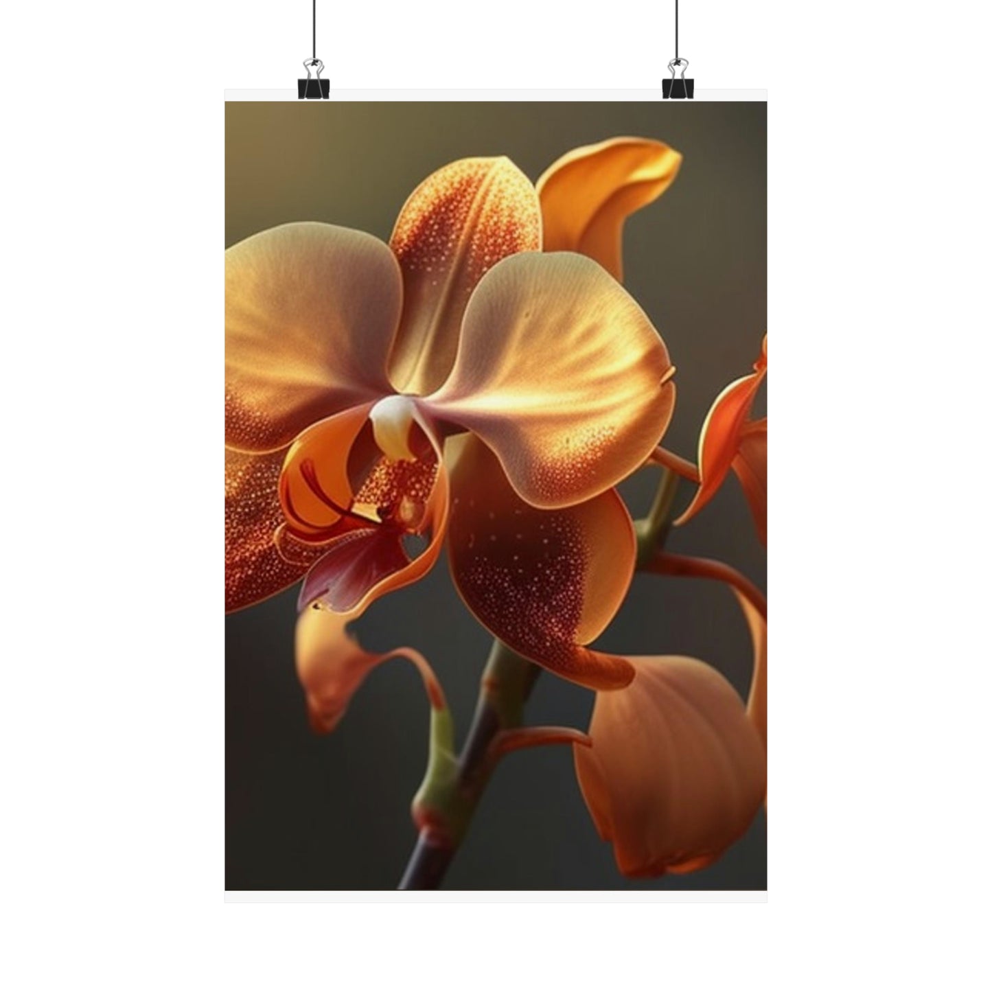 Premium Matte Vertical Posters Orange Orchid 1