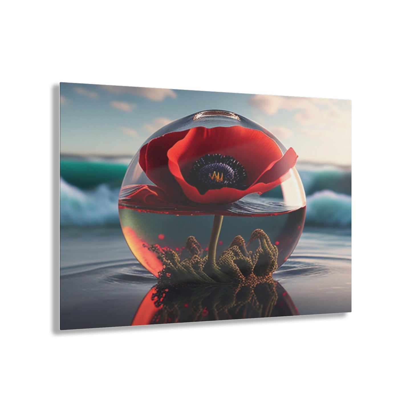 Acrylic Prints Red Anemone in a Vase 4