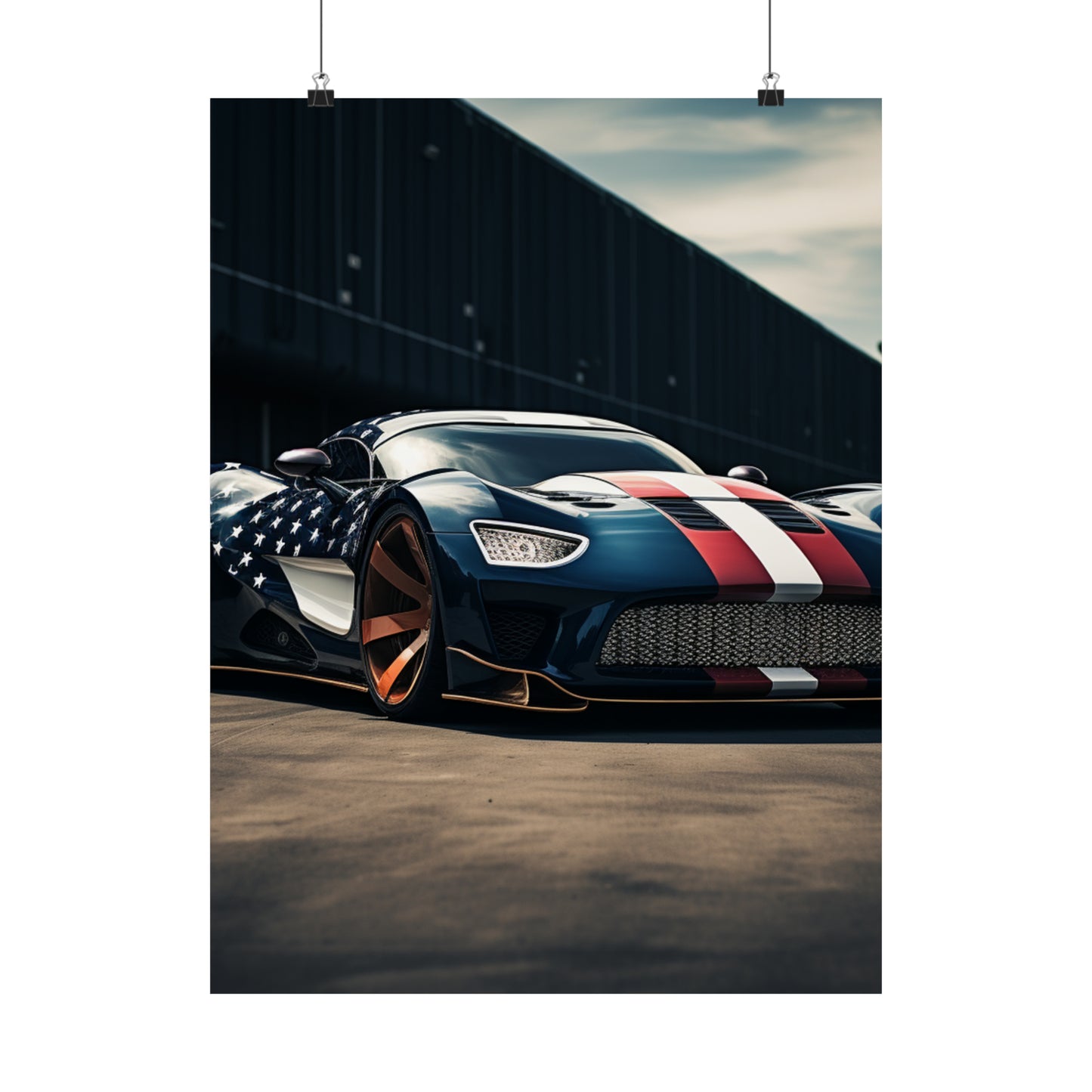 Premium Matte Vertical Posters Bugatti Flag American 2