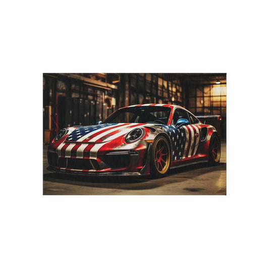 Outdoor Rug  American Flag Porsche 4