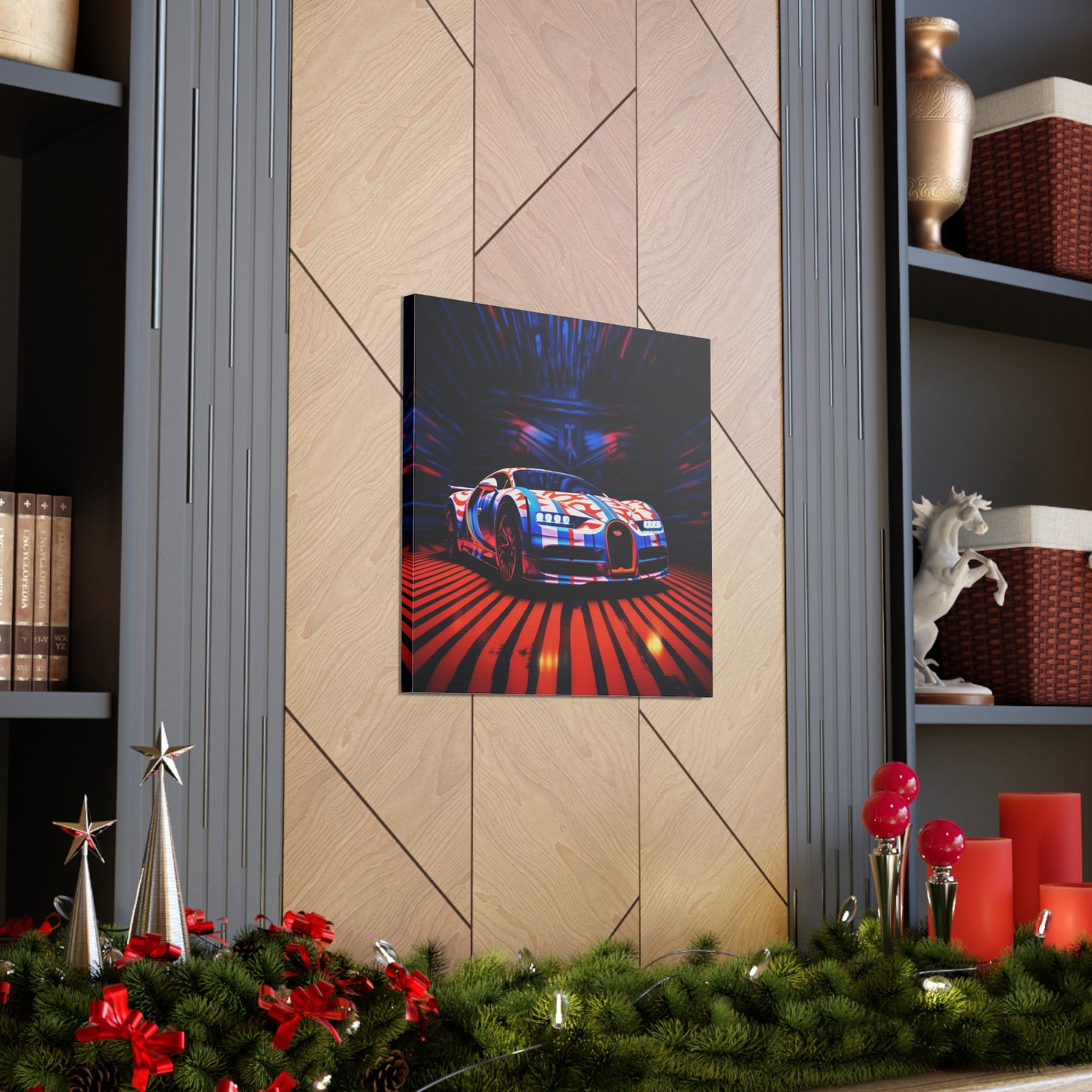 Canvas Gallery Wraps Macro Bugatti American Flag 1