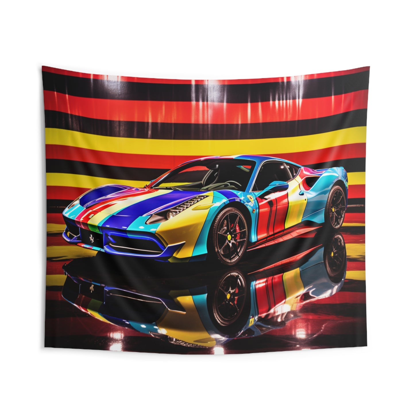 Indoor Wall Tapestries Hyper Colorfull Ferrari 2