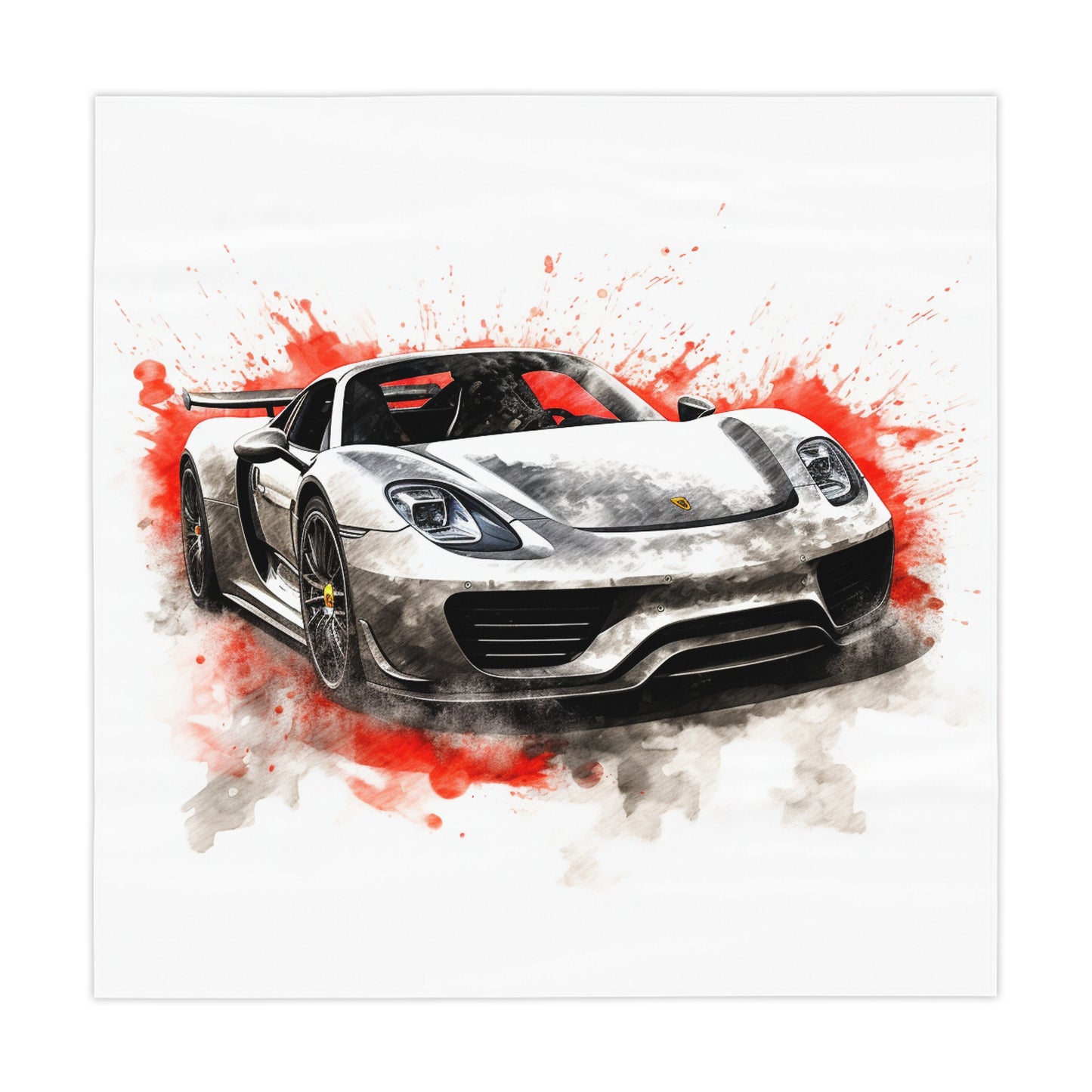 Tablecloth 918 Spyder white background driving fast with water splashing 4