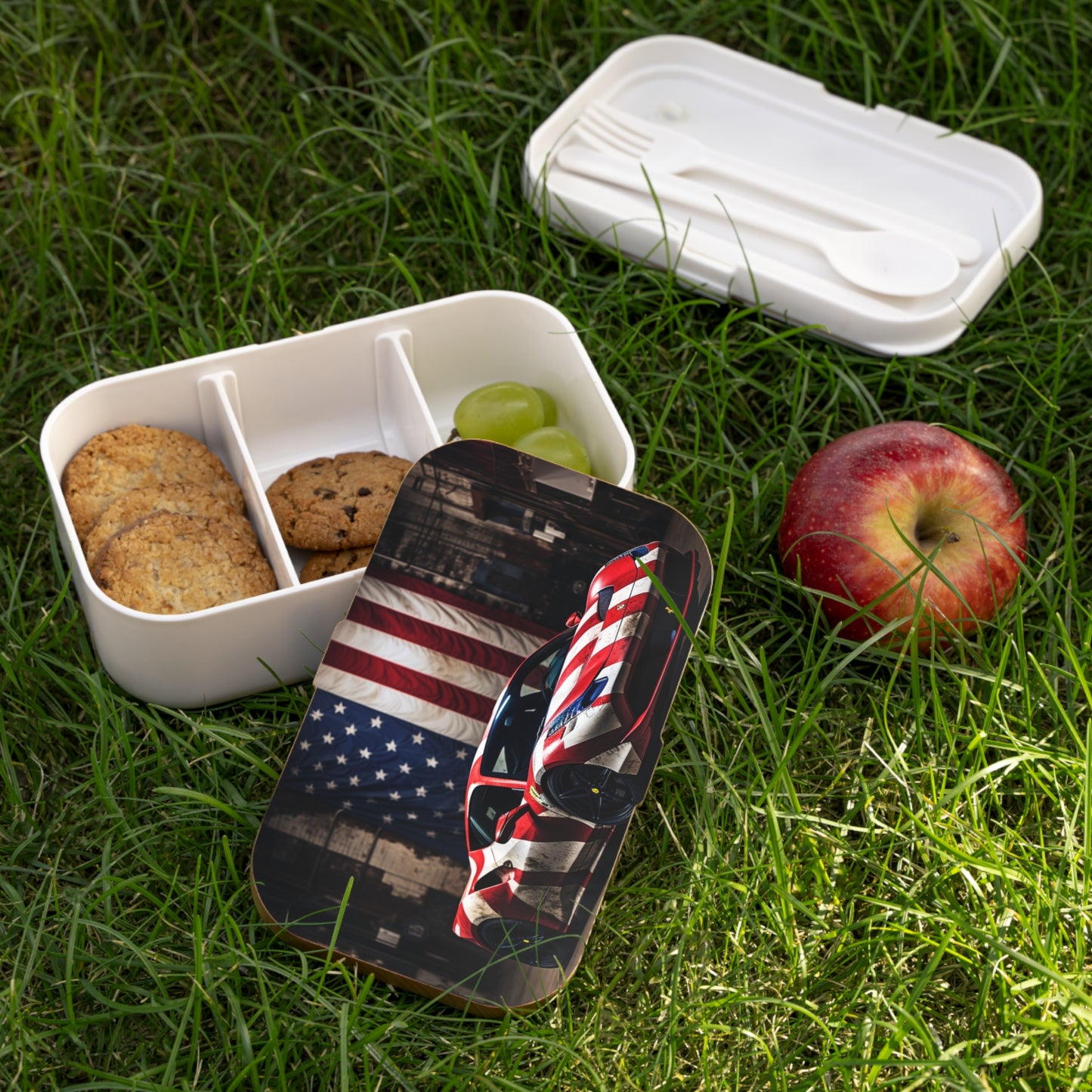 Bento Lunch Box American Flag Farrari 2