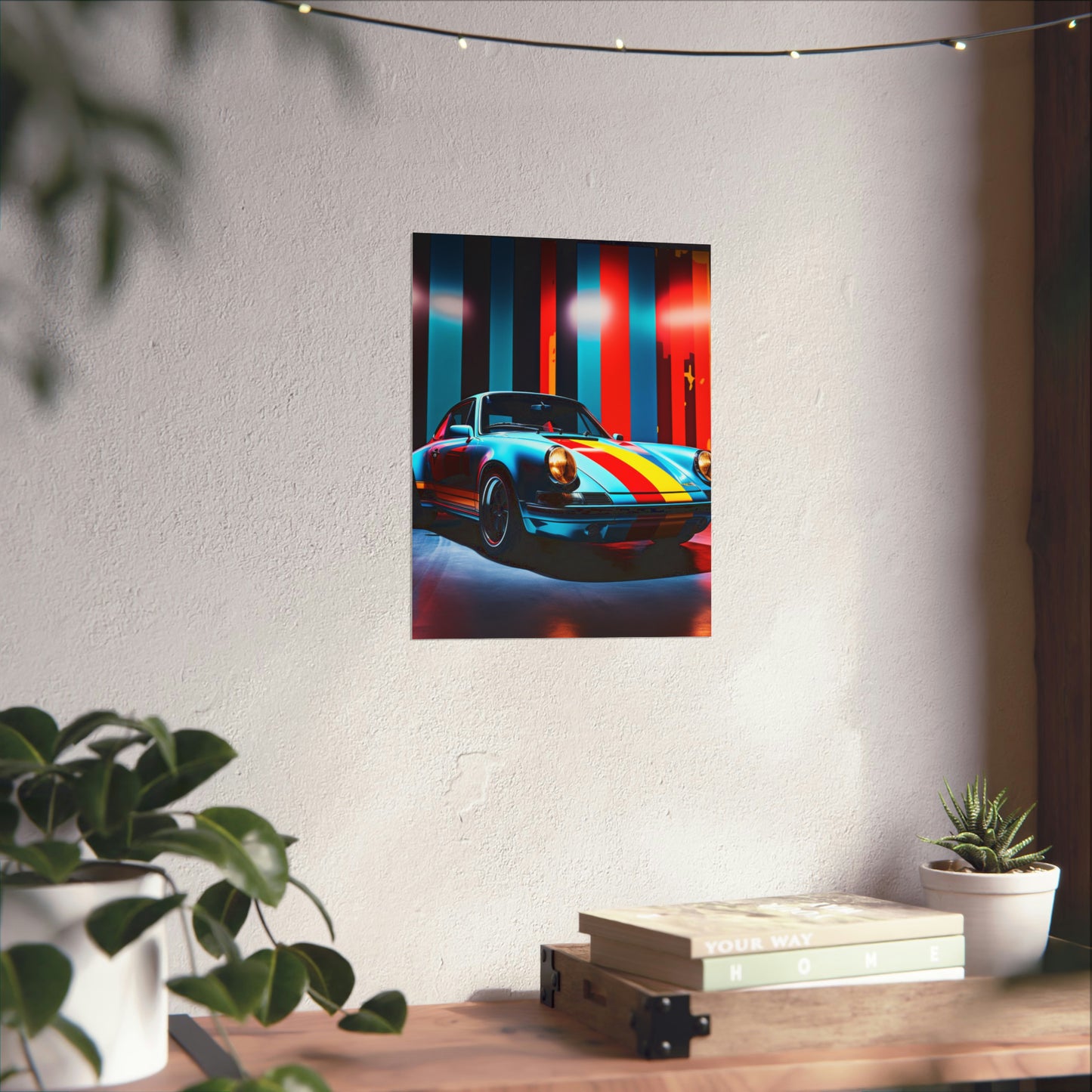 Premium Matte Vertical Posters Macro American Flag Porsche 3