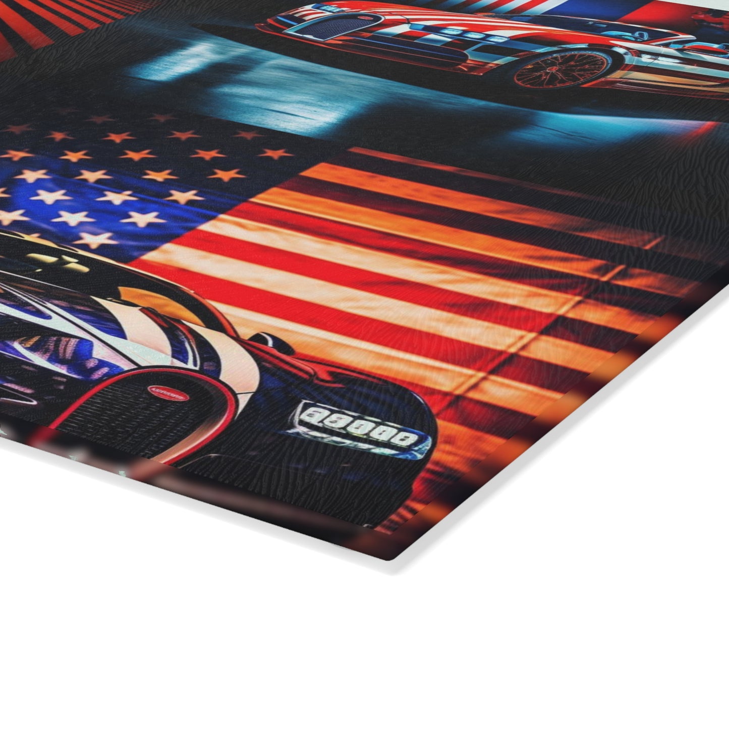 Glass Cutting Board Macro Bugatti American Flag 5