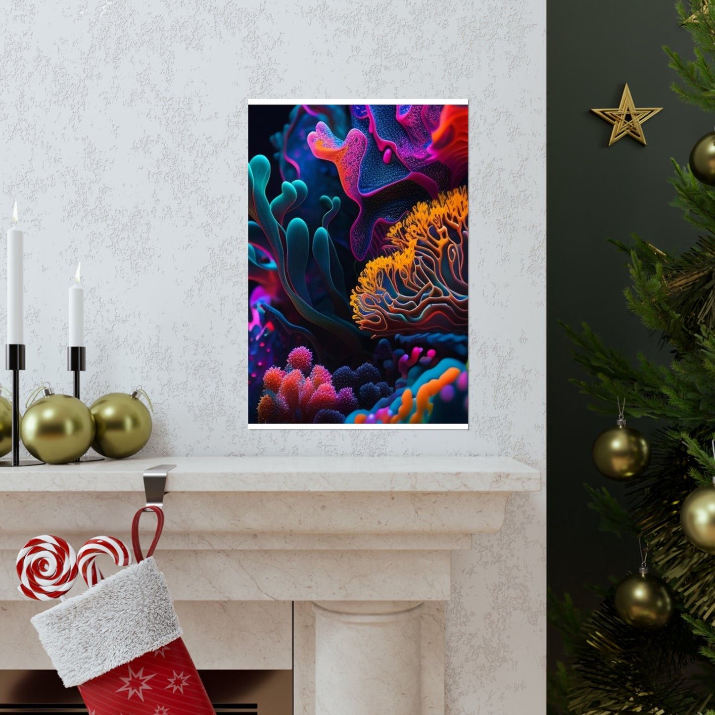 Premium Matte Vertical Posters Macro Coral Reef 2