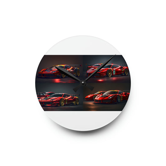 Acrylic Wall Clock Ferrari Red 5