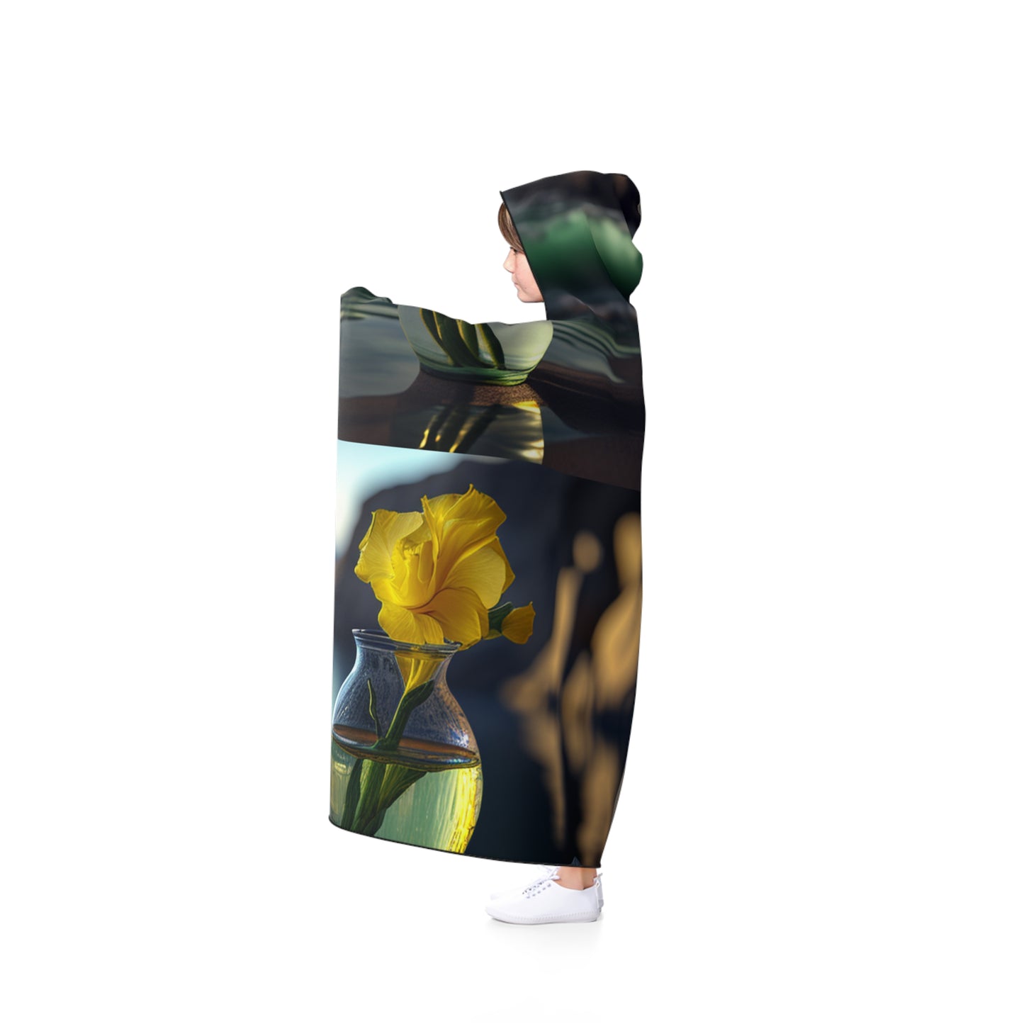 Hooded Blanket Yellow Gladiolus glass 5