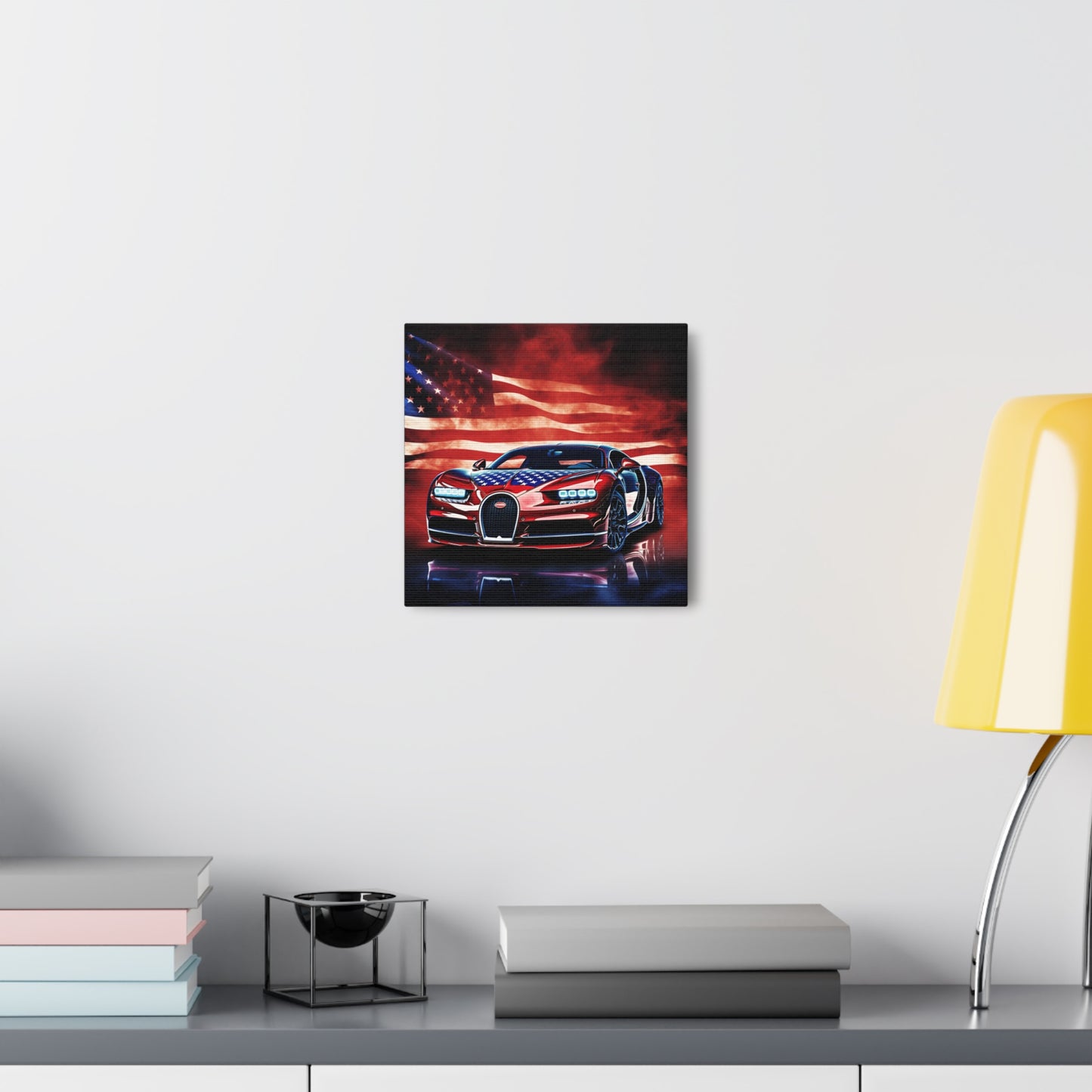 Canvas Gallery Wraps Abstract American Flag Background Bugatti 3