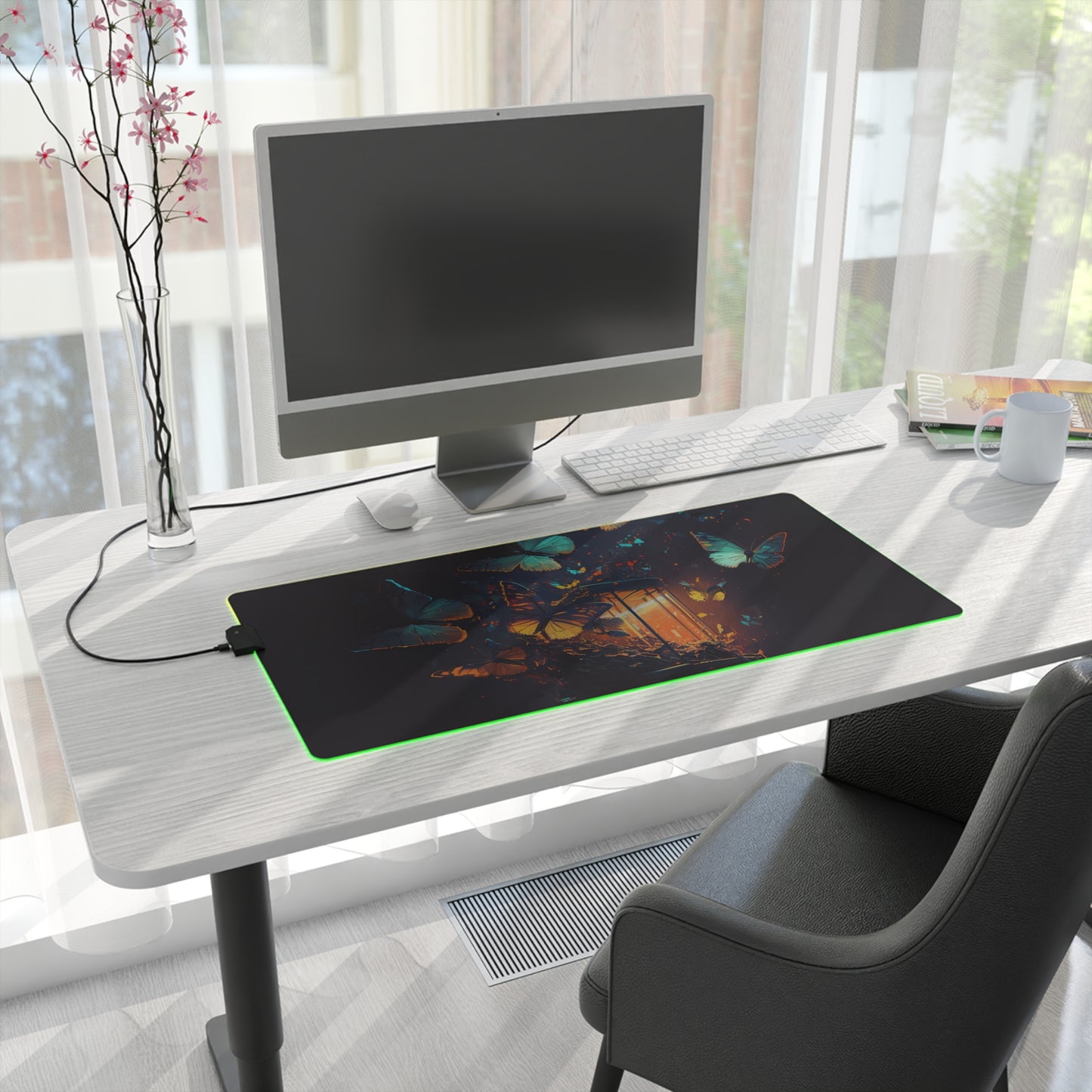 LED Gaming Mouse Pad Street Light Butterfly 1