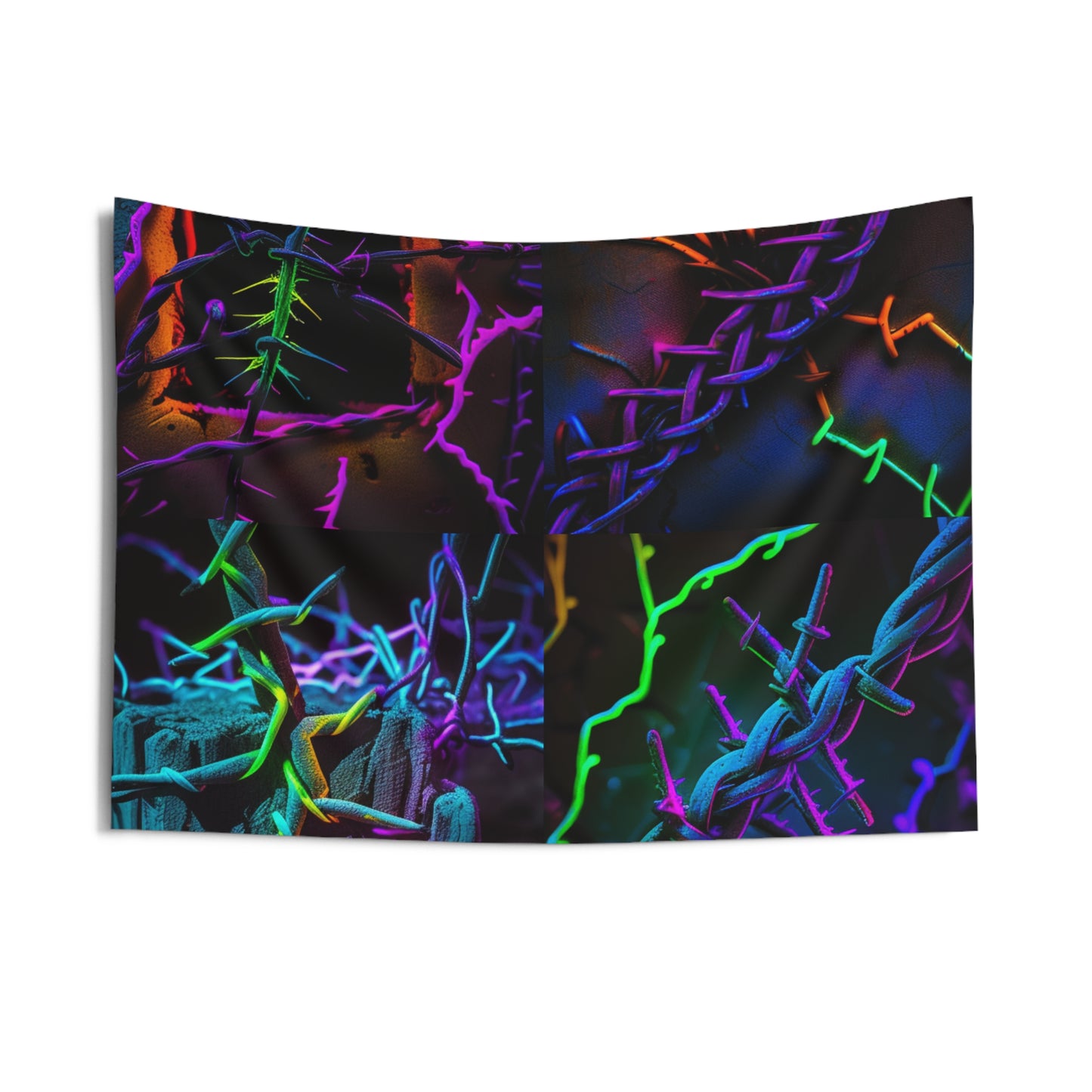 Indoor Wall Tapestries Macro Neon Barbs 5