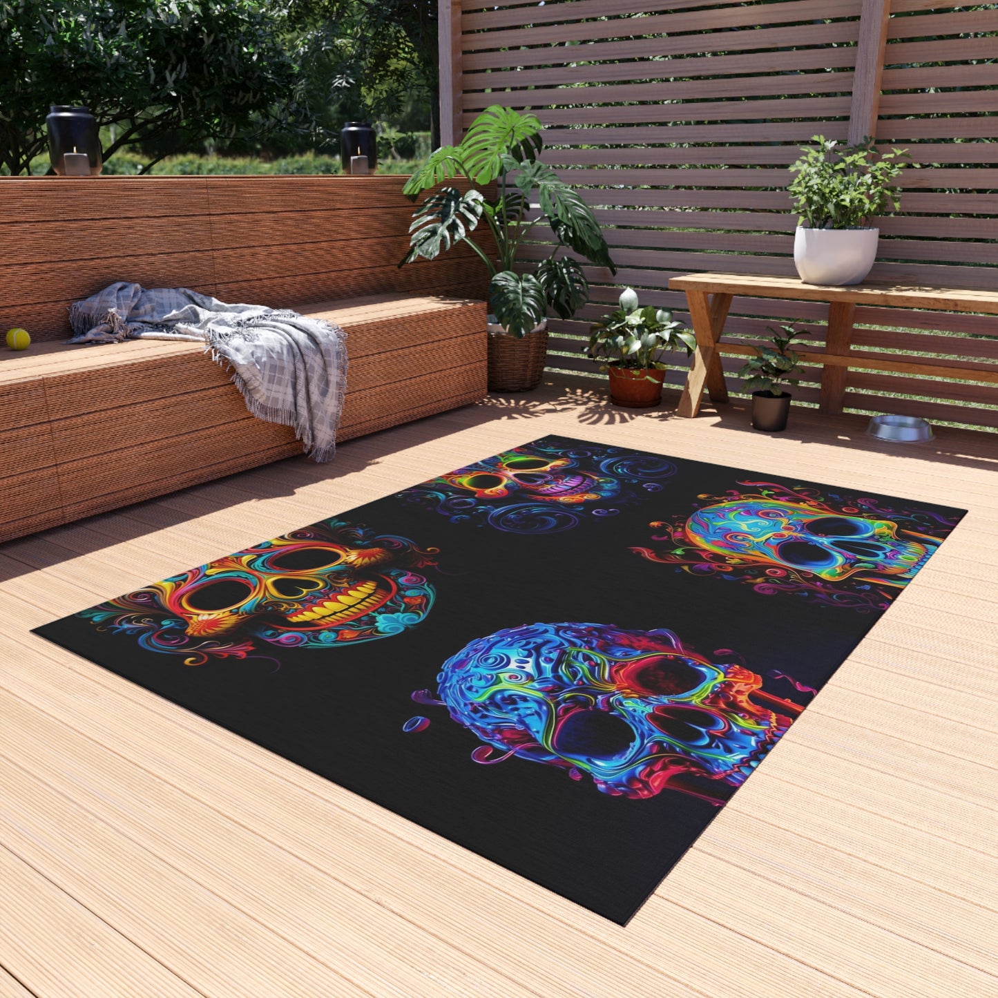 Outdoor Rug  Macro Skull Color 5