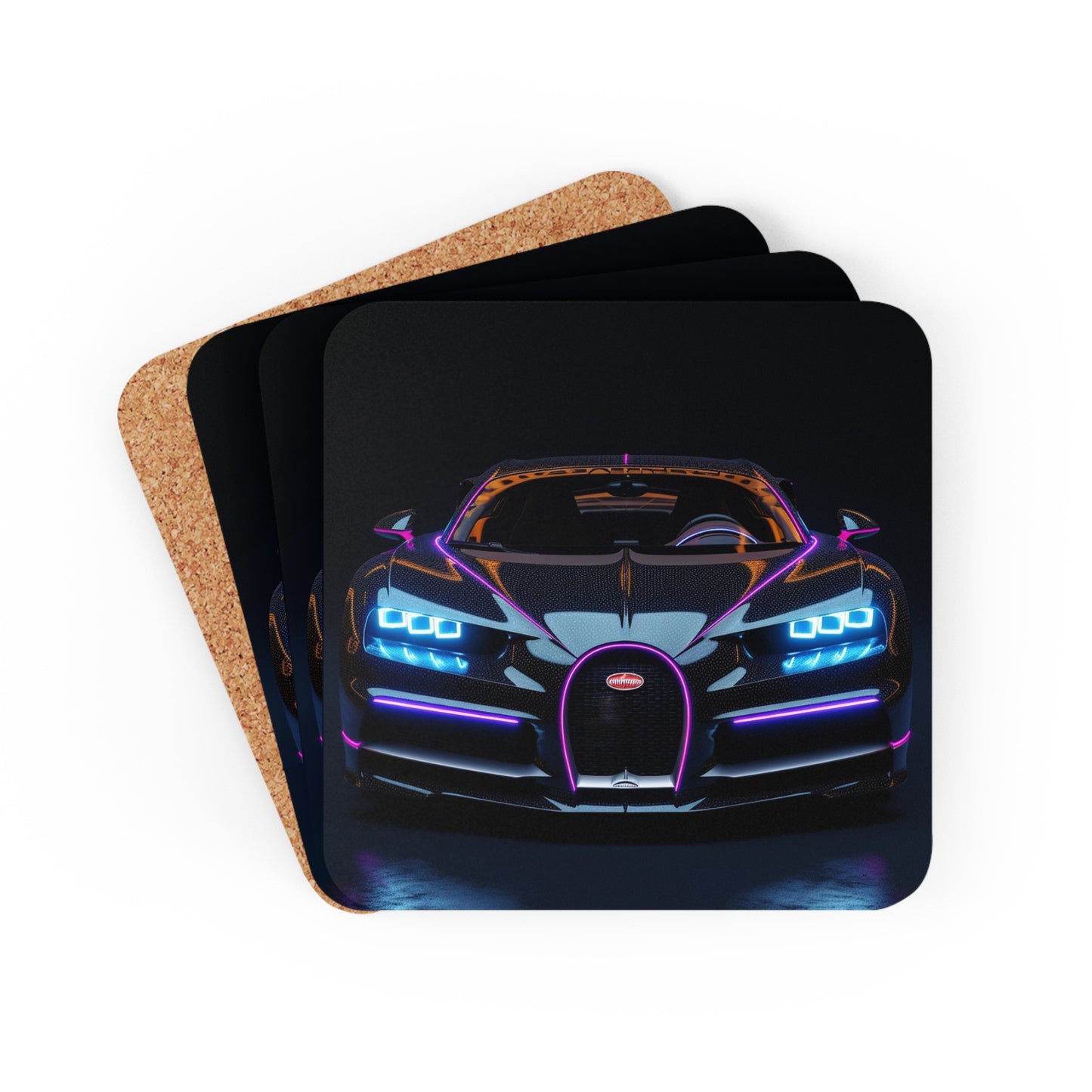 Corkwood Coaster Set Hyper Bugatti Chiron 2