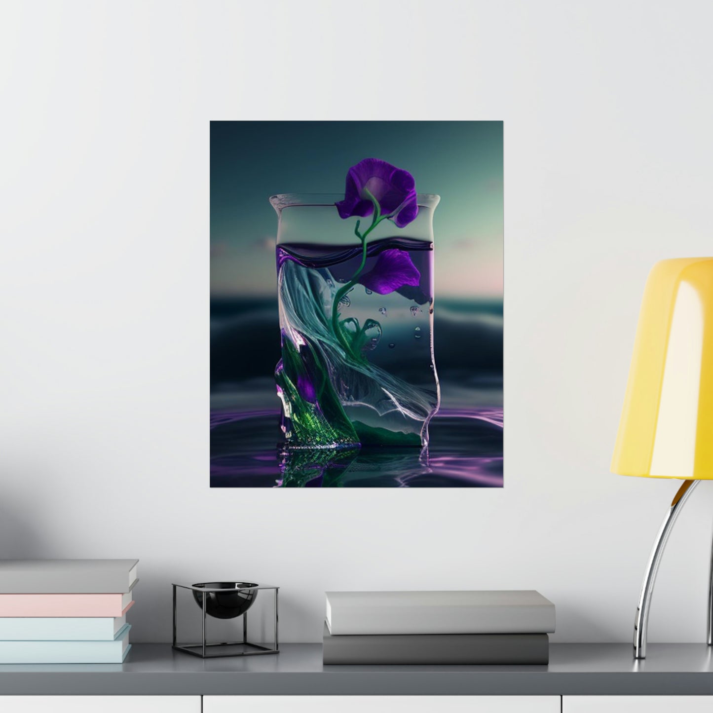 Premium Matte Vertical Posters Purple Sweet pea in a vase 3