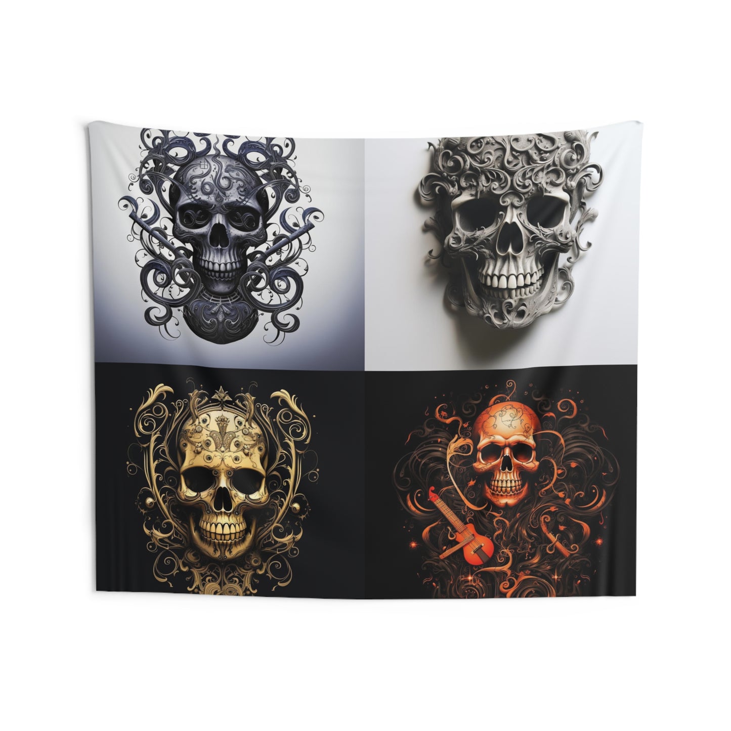 Indoor Wall Tapestries Skull Treble Clef 5