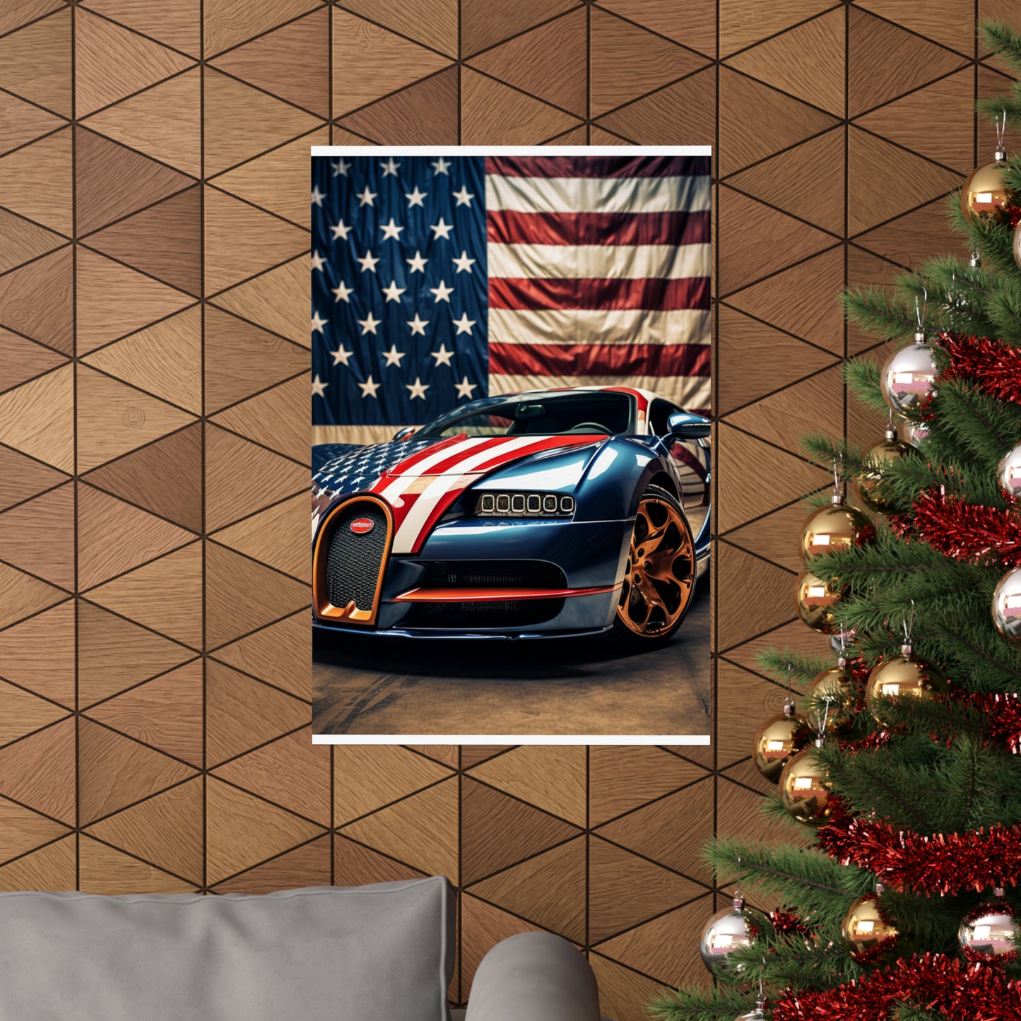 Premium Matte Vertical Posters Bugatti Flag American 4