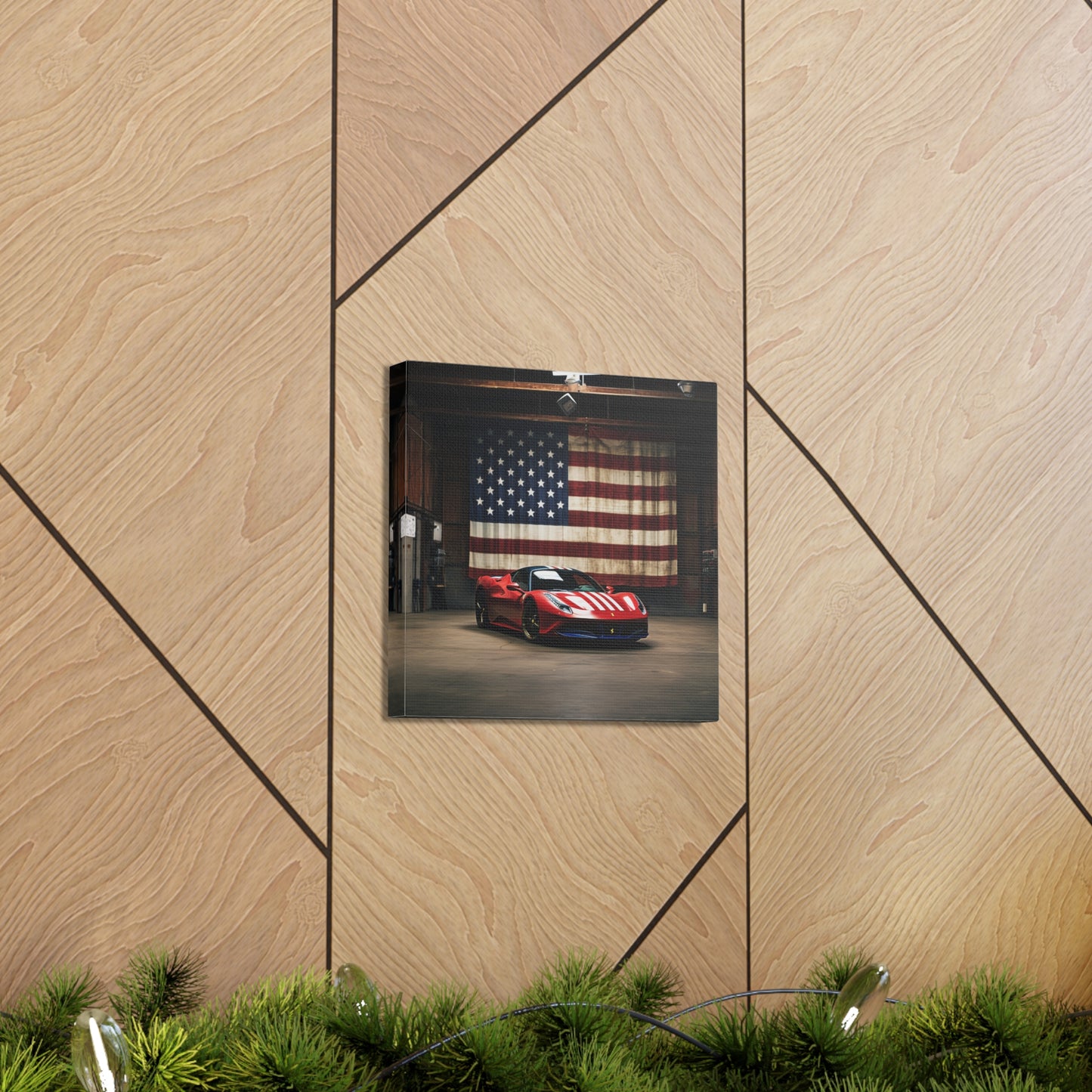 Canvas Gallery Wraps American Flag Farrari 4