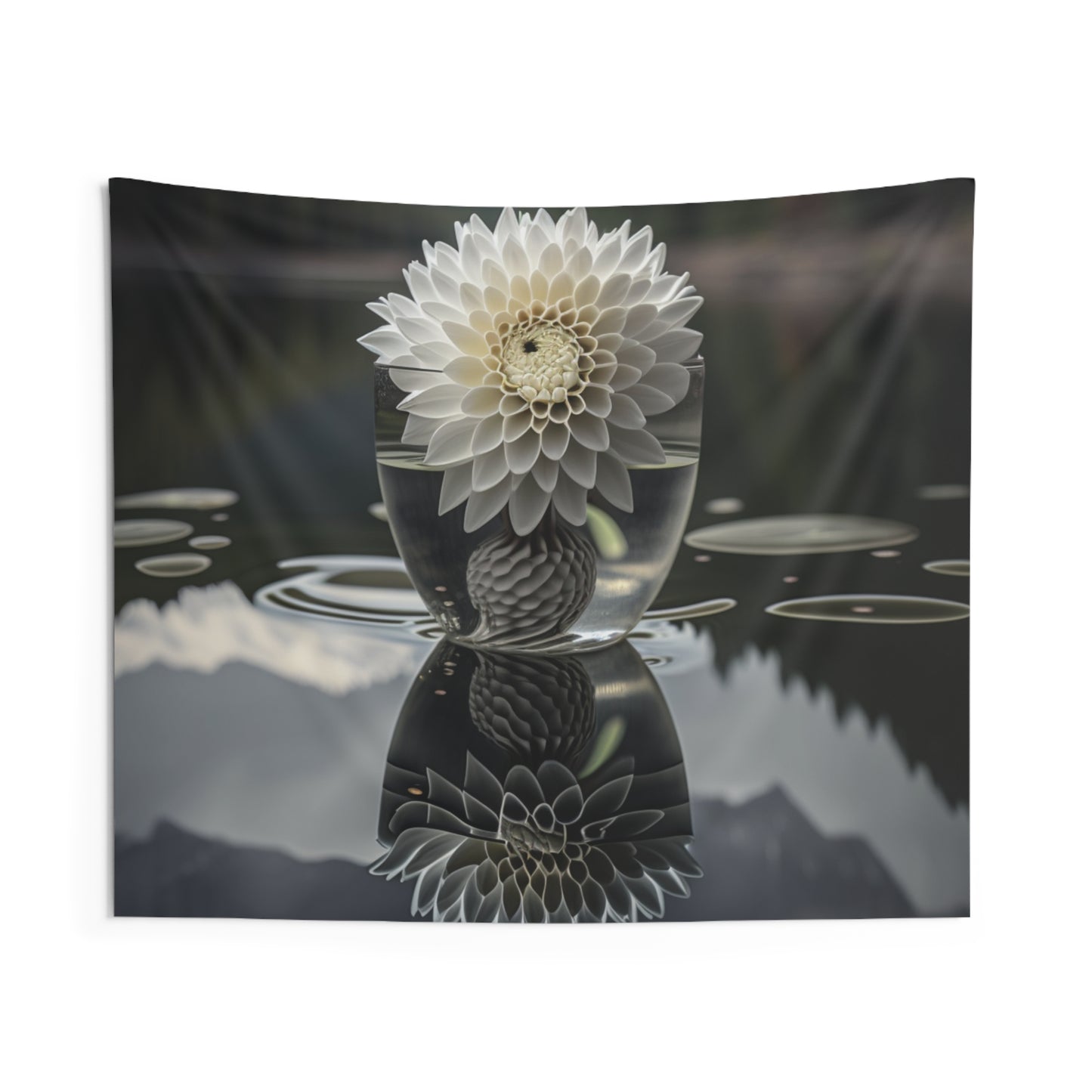 Indoor Wall Tapestries White Dahlia 3