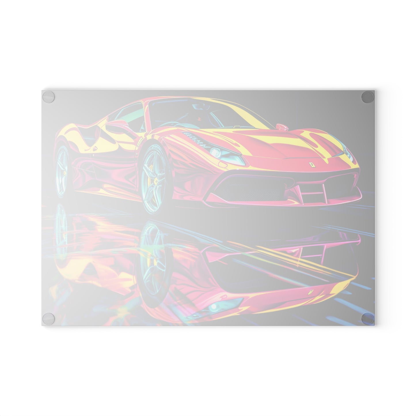 Glass Cutting Board Pink Ferrari Macro 1