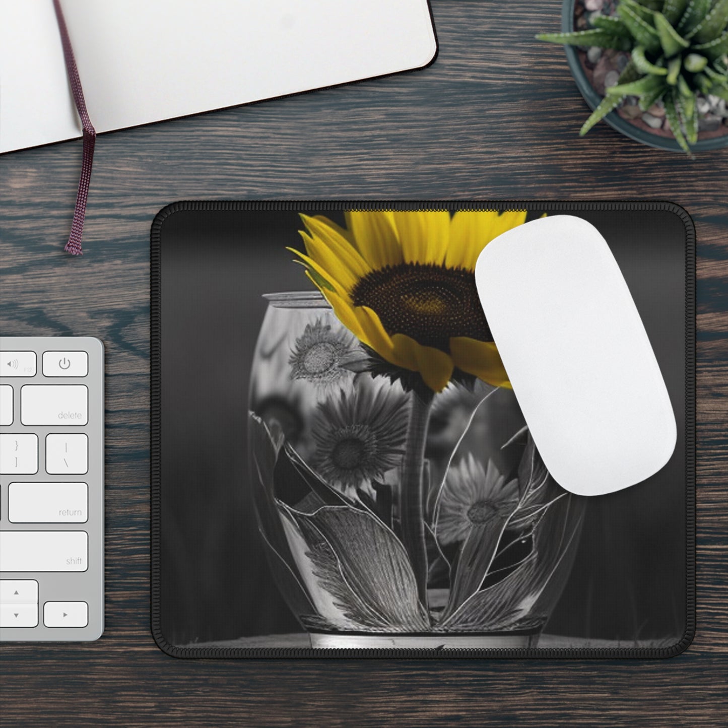 Gaming Mouse Pad  Yellw Sunflower in a vase 1